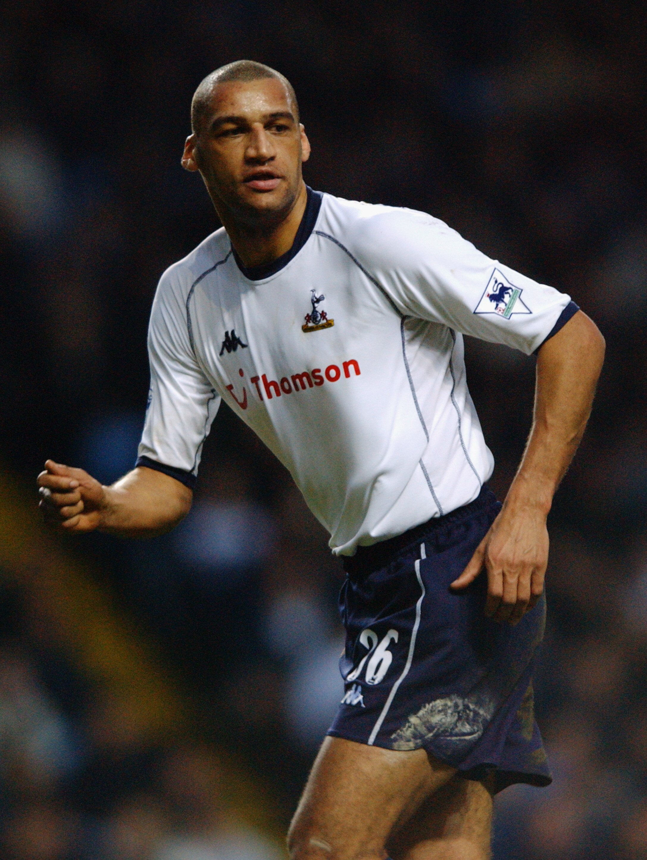 BIRMINGHAM - JANUARY 18:  Dean Richards of Tottenham Hotspur during the FA Barclaycard Premiership match between Aston Villa and Tottenham Hotspur held on January 18, 2003 at Villa Park, in Birmingham, England. Tottenham Hotspur won the match 1-0. (Photo