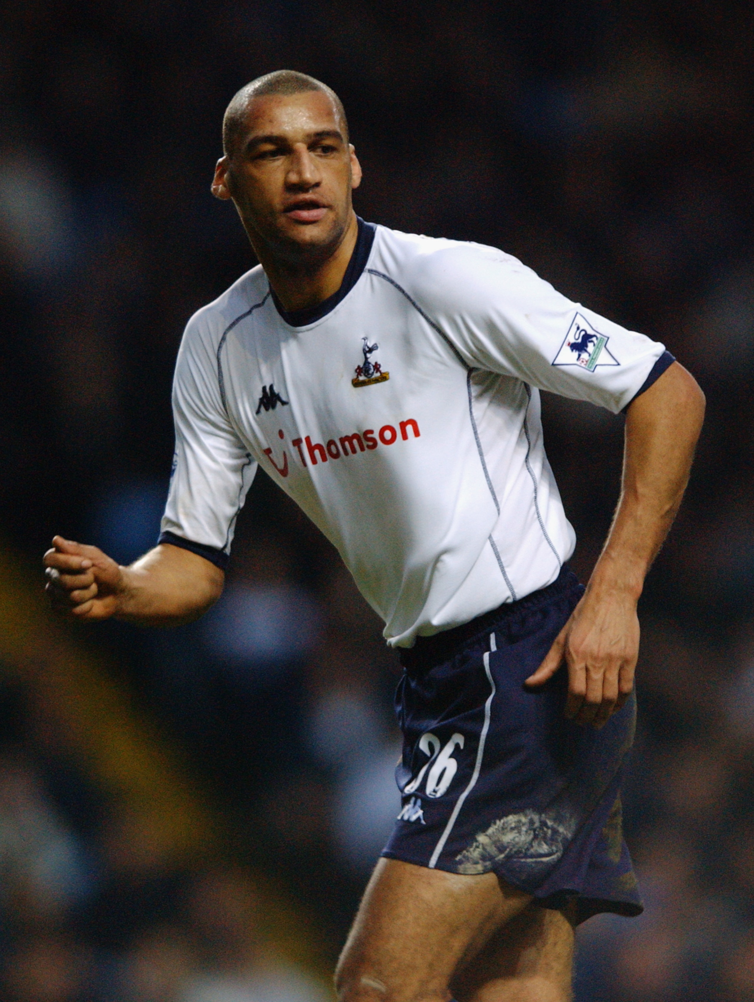 BIRMINGHAM - JANUARY 18:  Dean Richards of Tottenham Hotspur during the FA Barclaycard Premiership match between Aston Villa and Tottenham Hotspur held on January 18, 2003 at Villa Park, in Birmingham, England. Tottenham Hotspur won the match 1-0. (Photo