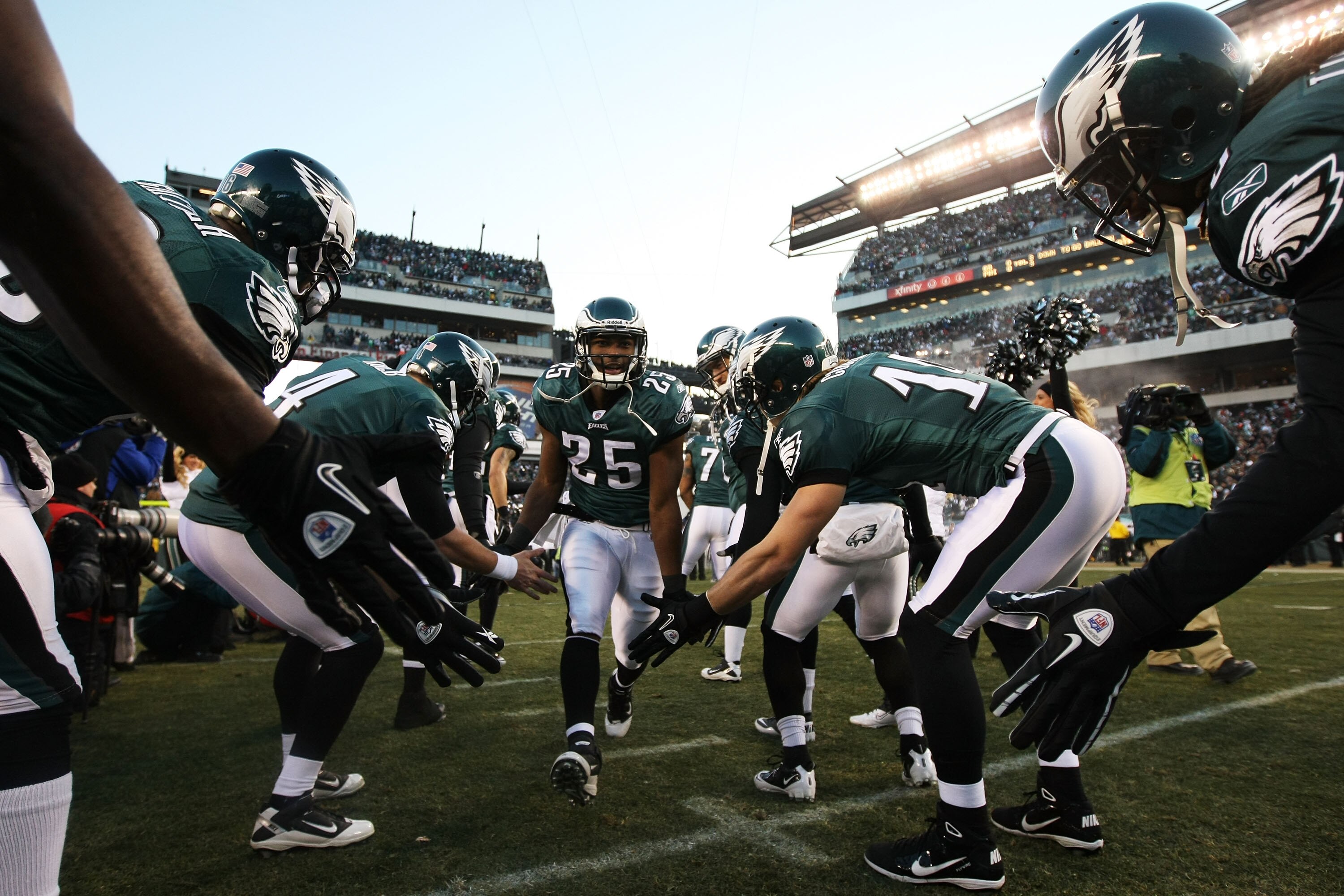 PHILADELPHIA, PA - JANUARY 09:  LeSean McCoy #25 of the Philadelphia Eagles takes the field before playing against the Green Bay Packers in the 2011 NFC wild card playoff game at Lincoln Financial Field on January 9, 2011 in Philadelphia, Pennsylvania.  (
