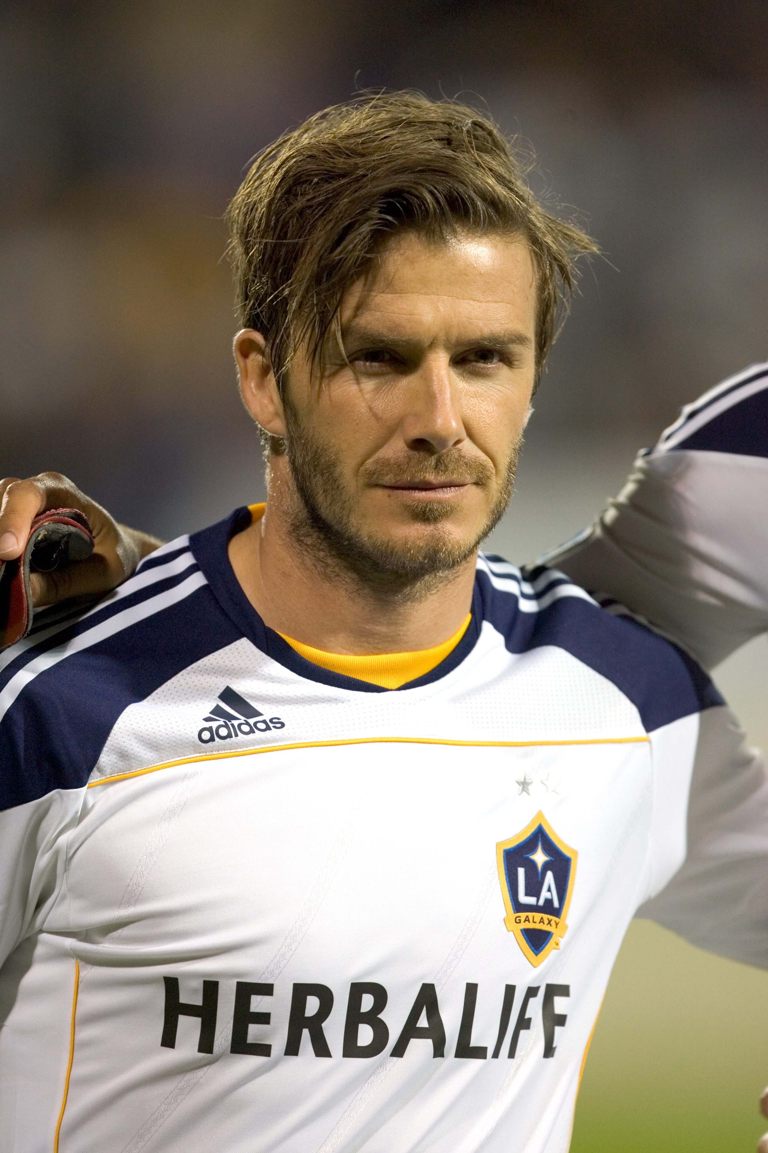 SAN DIEGO, CA - MARCH 2:  David Beckham #23 of the Los Angeles Galaxy looks on prior to the game against Club Tijuana during the second half at the exhibition game at Torero Stadium on March 2, 2011 in San Diego, California. (Photo by Kent Horner/Getty Im