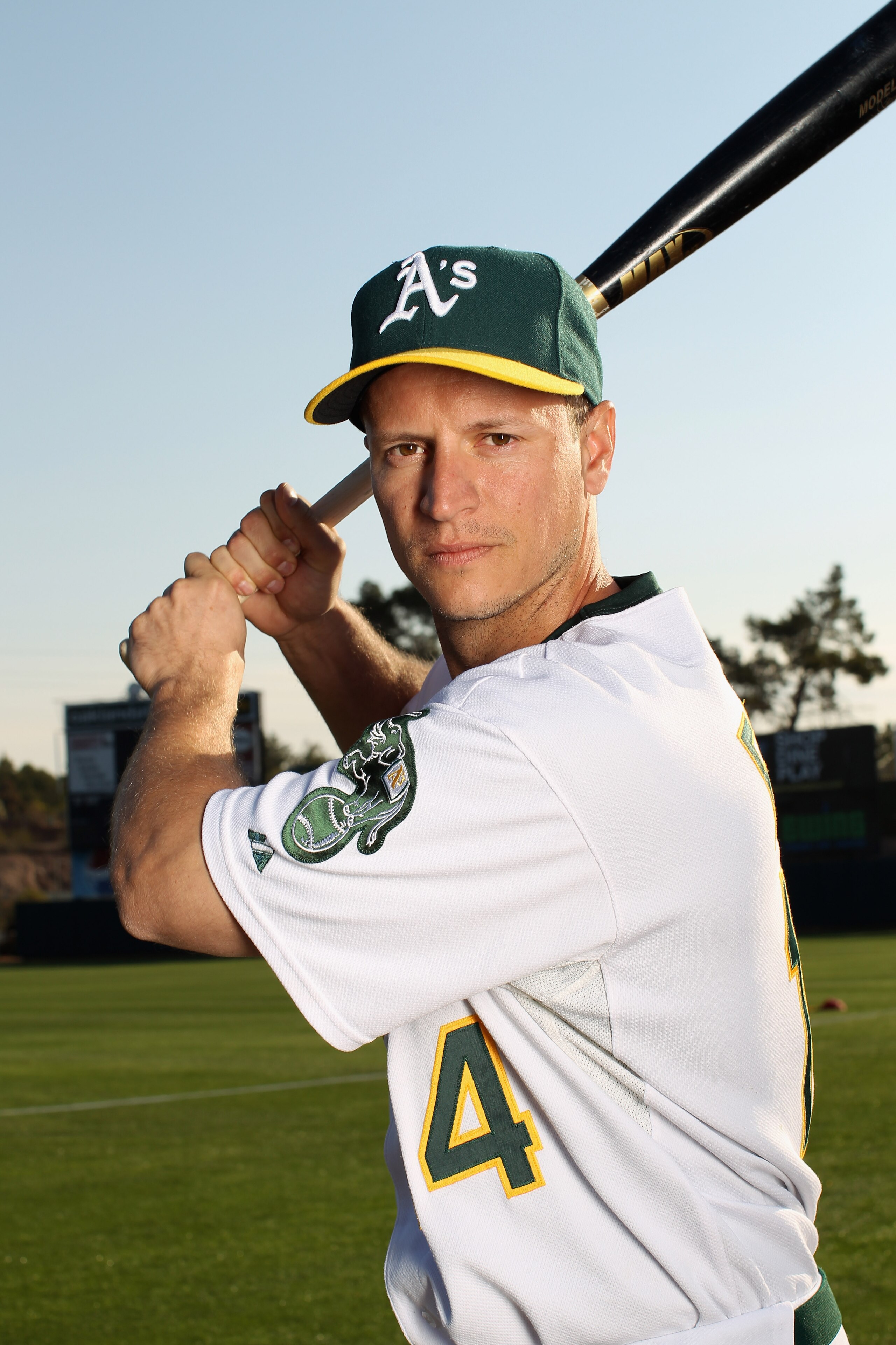 PHOENIX, AZ - FEBRUARY 24:  Mark Ellis #14 of the Oakland Athletics poses for a portrait during media photo day at Phoenix Municipal Stadium on February 24, 2011 in Phoenix, Arizona.  (Photo by Ezra Shaw/Getty Images)