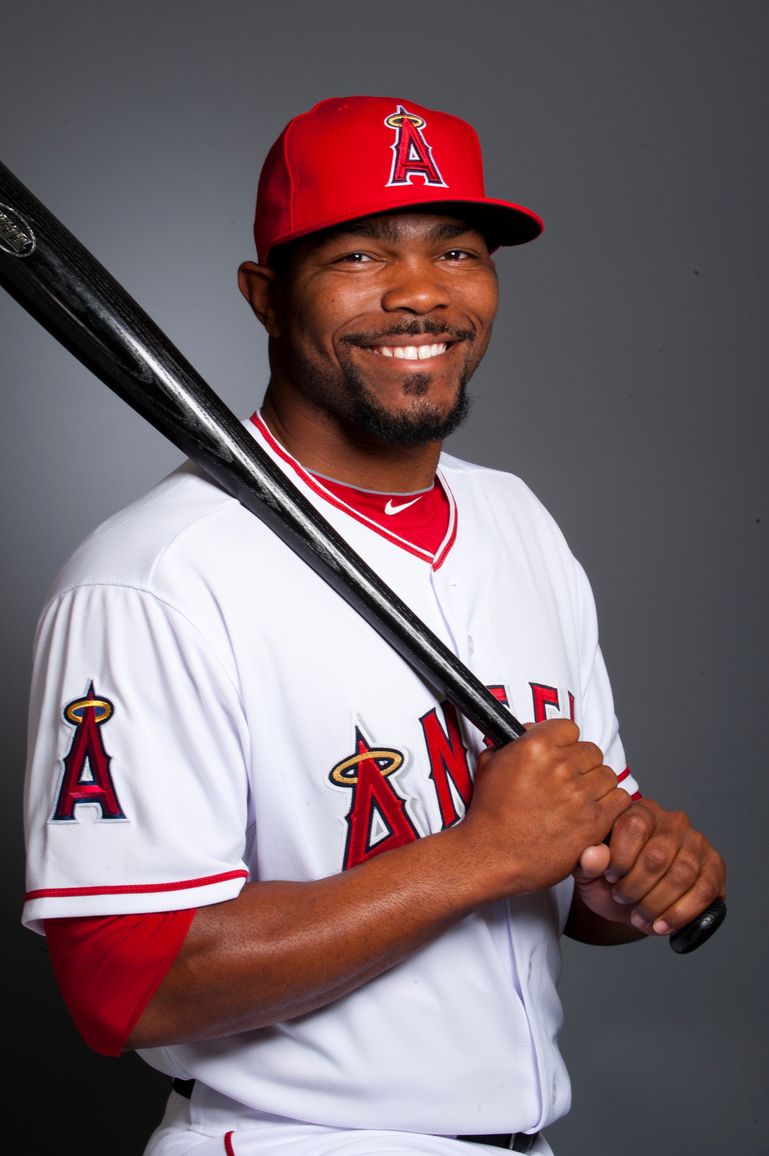 TEMPE, AZ - FEBRUARY 21: Howie Kendrick #47 of the Los Angeles Angels of Anaheim poses during their photo day at Tempe Diablo Stadium on February 21, 2011 in Tempe,Arizona. (Photo by Rob Tringali/Getty Images)