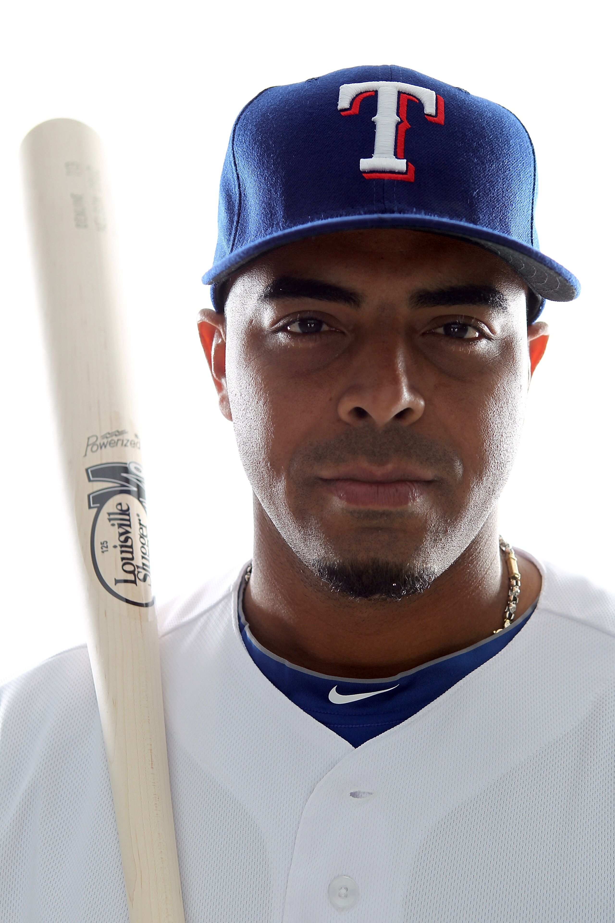 SURPRISE, AZ - FEBRUARY 25:  Nelson Cruz #17 of the Texas Rangers poses for a portrait during Spring Training Media Day on February 25, 2011 at Surprise Stadium in Surprise, Arizona.  (Photo by Jonathan Ferrey/Getty Images)
