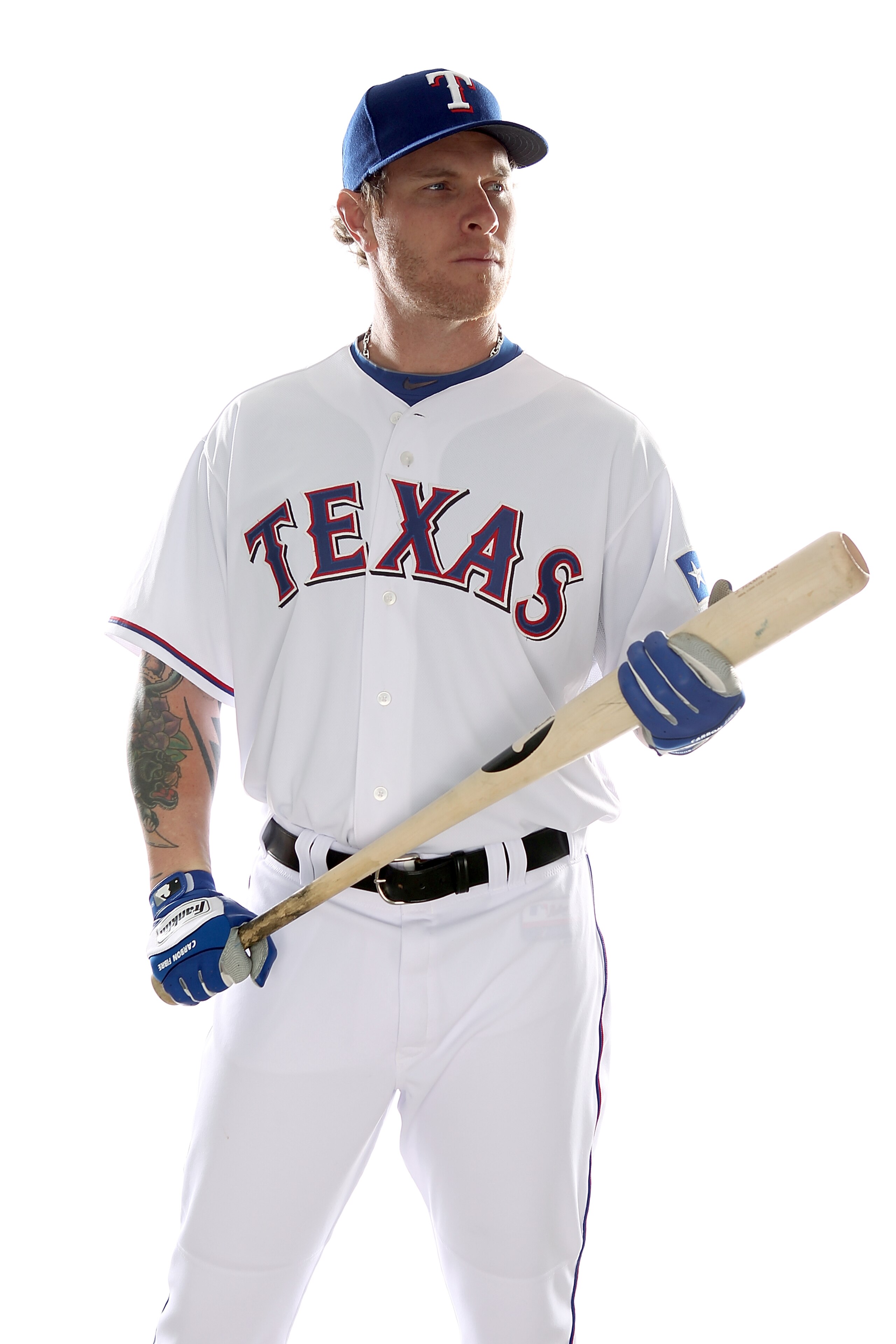 SURPRISE, AZ - FEBRUARY 25:  Josh Hamilton #32 of the Texas Rangers poses for a portrait during Spring Training Media Day on February 25, 2011 at Surprise Stadium in Surprise, Arizona.  (Photo by Jonathan Ferrey/Getty Images)