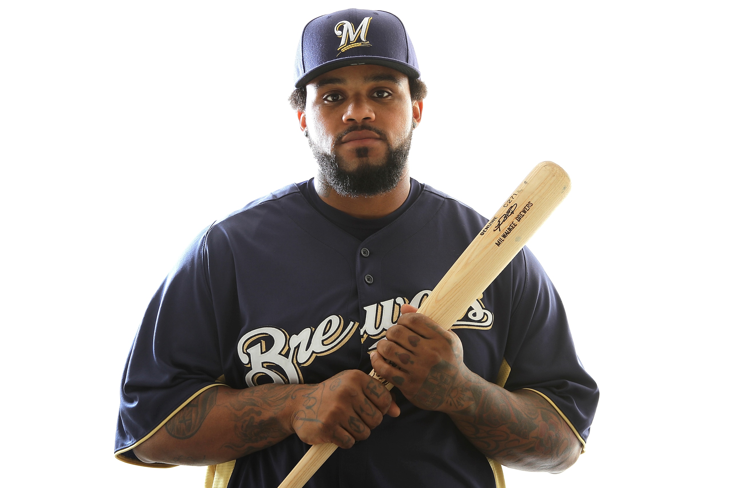 MARYVALE, AZ - FEBRUARY 24:  Prince Fielder #28 of the Milwaukee Brewers poses for a portrait during Spring Training Media Day on February 24, 2011 at Maryvale Stadium in Maryvale, Arizona.  (Photo by Jonathan Ferrey/Getty Images)
