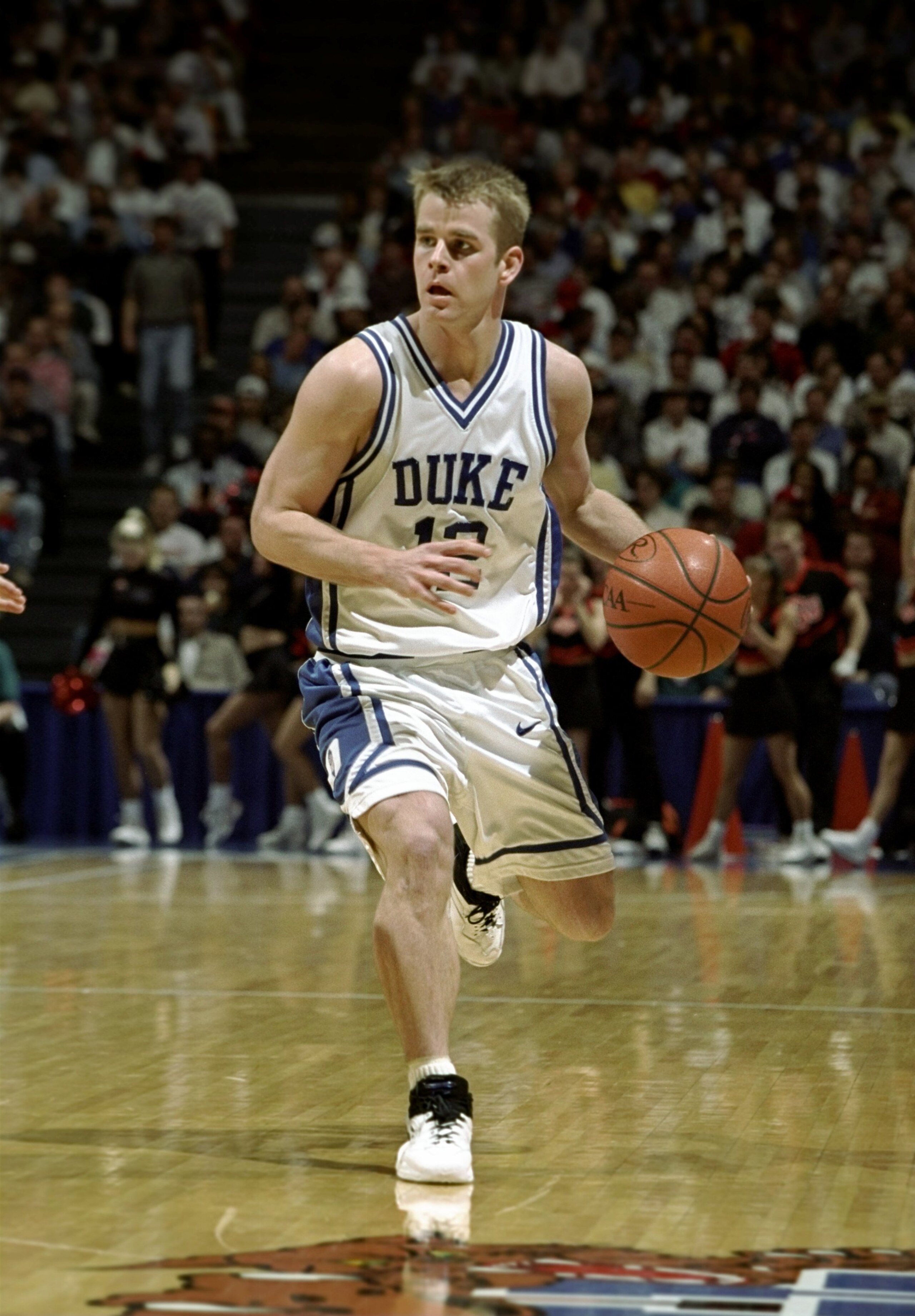 15 Mar 1998:  Guard Steve Wojciechowski of the Duke Blue Devils in action during an NCAA Tournament game against the Oklahoma State Cowboys at Rupp Arena in Lexington, Kentucky. Mandatory Credit: Todd Warshaw  /Allsport