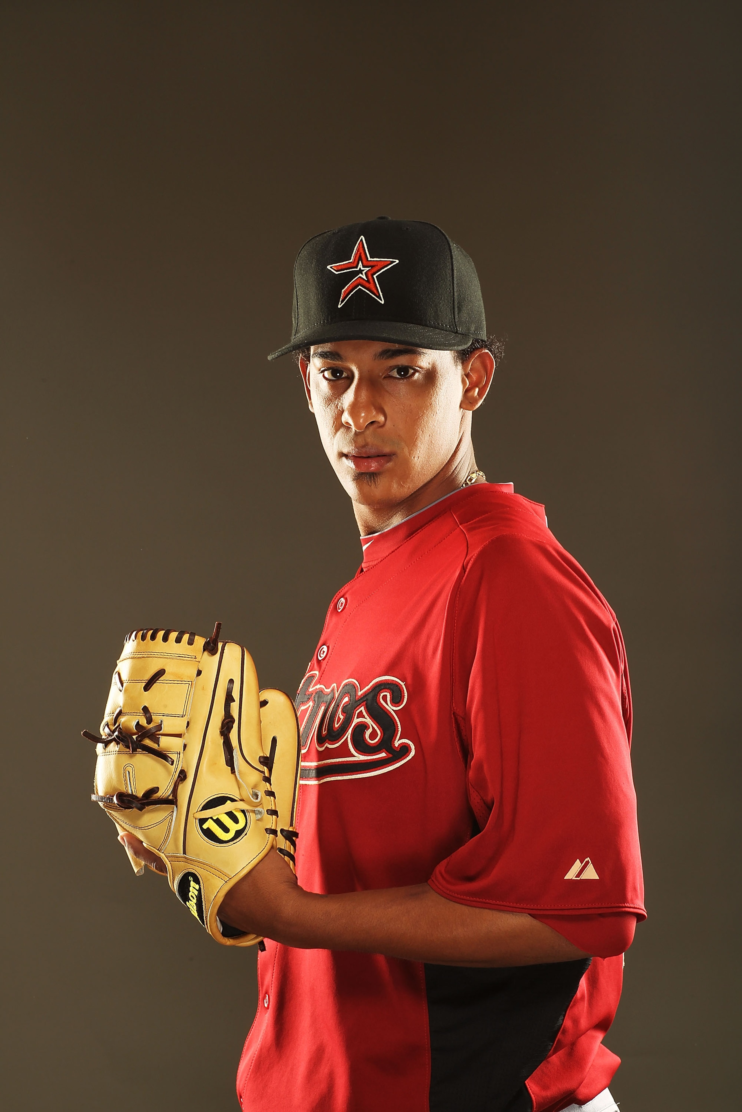 KISSIMMEE, FL - FEBRUARY 24:  Henry Villar #56 of the Houston Astros poses for a portrait during Spring Training photo Day at Osceola County Stadium  on February 24, 2011 in Kissimmee, Florida.  (Photo by Al Bello/Getty Images)