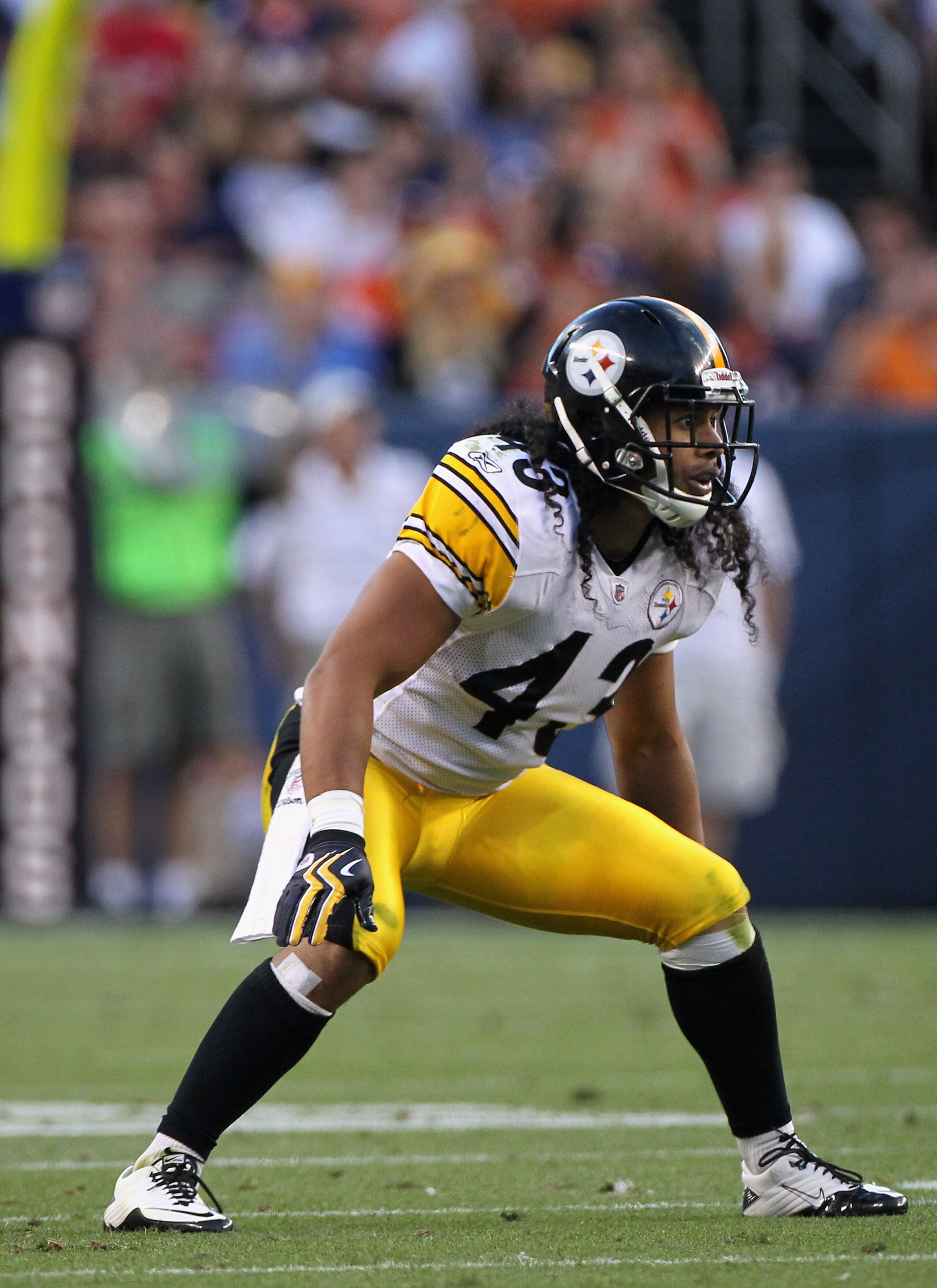 DENVER - AUGUST 29: Safety Troy Polamalu #43 of the Pittsburgh Steelers defends against the Denver Broncos during preseason NFL action at INVESCO Field at Mile High on August 29, 2010 in Denver, Colorado. The Broncos defeated the Steelers 34-17. (Photo DENVER - AUGUST 29: Safety Troy Polamalu #43 of the Pittsburgh Steelers defends against the Denver Broncos during preseason NFL action at INVESCO Field at Mile High on August 29, 2010 in Denver, Colorado. The Broncos defeated the Steelers 34-17. (Photo