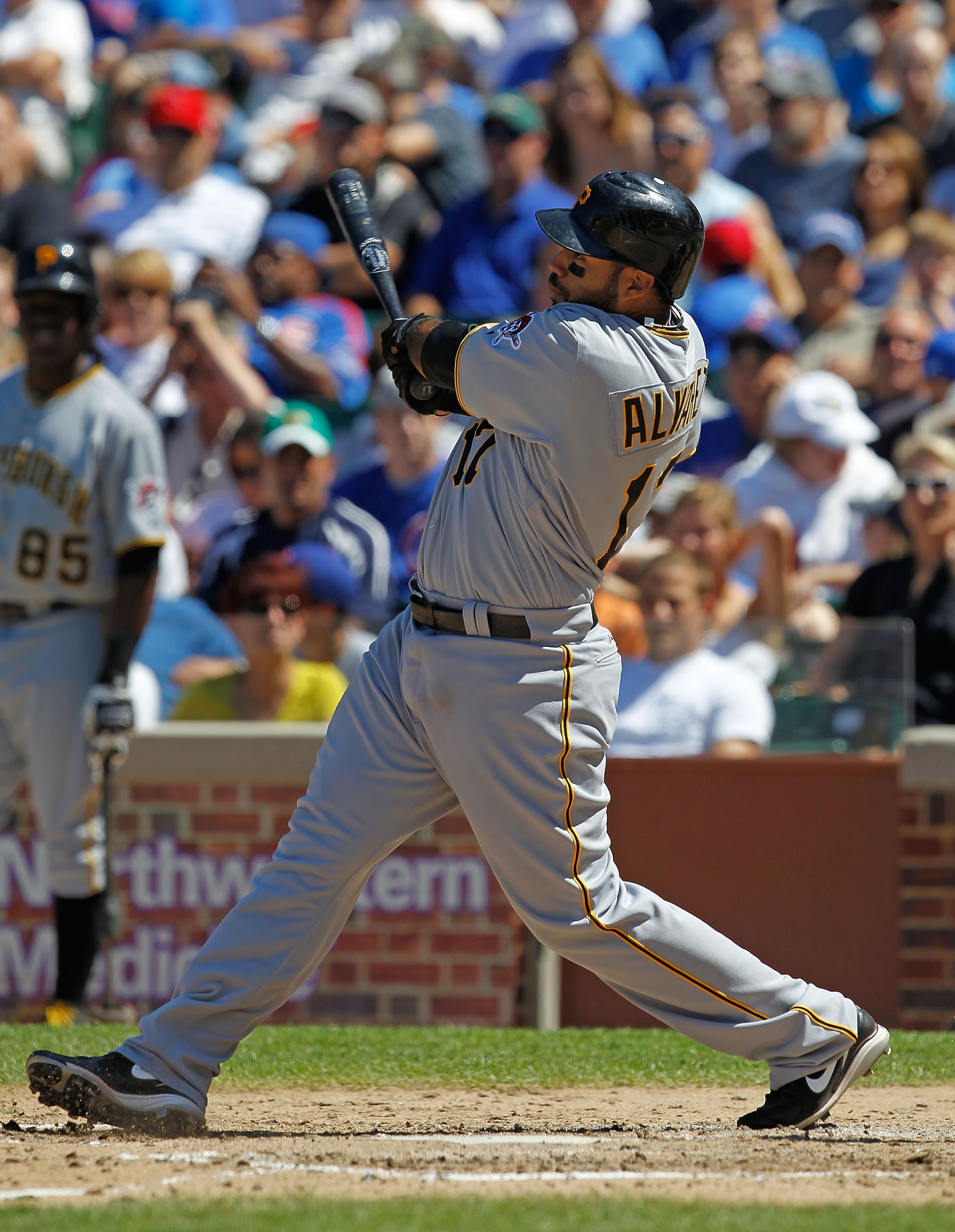 CHICAGO - JUNE 30: Pedro Alvarez #17 of the Pittsburgh Pirates hits the ball against the Chicago Cubs at Wrigley Field on June 30, 2010 in Chicago, Illinois. The Pirates defeated the Cubs 2-0. (Photo by Jonathan Daniel/Getty Images) CHICAGO - JUNE 30: Pedro Alvarez #17 of the Pittsburgh Pirates hits the ball against the Chicago Cubs at Wrigley Field on June 30, 2010 in Chicago, Illinois. The Pirates defeated the Cubs 2-0. (Photo by Jonathan Daniel/Getty Images)
