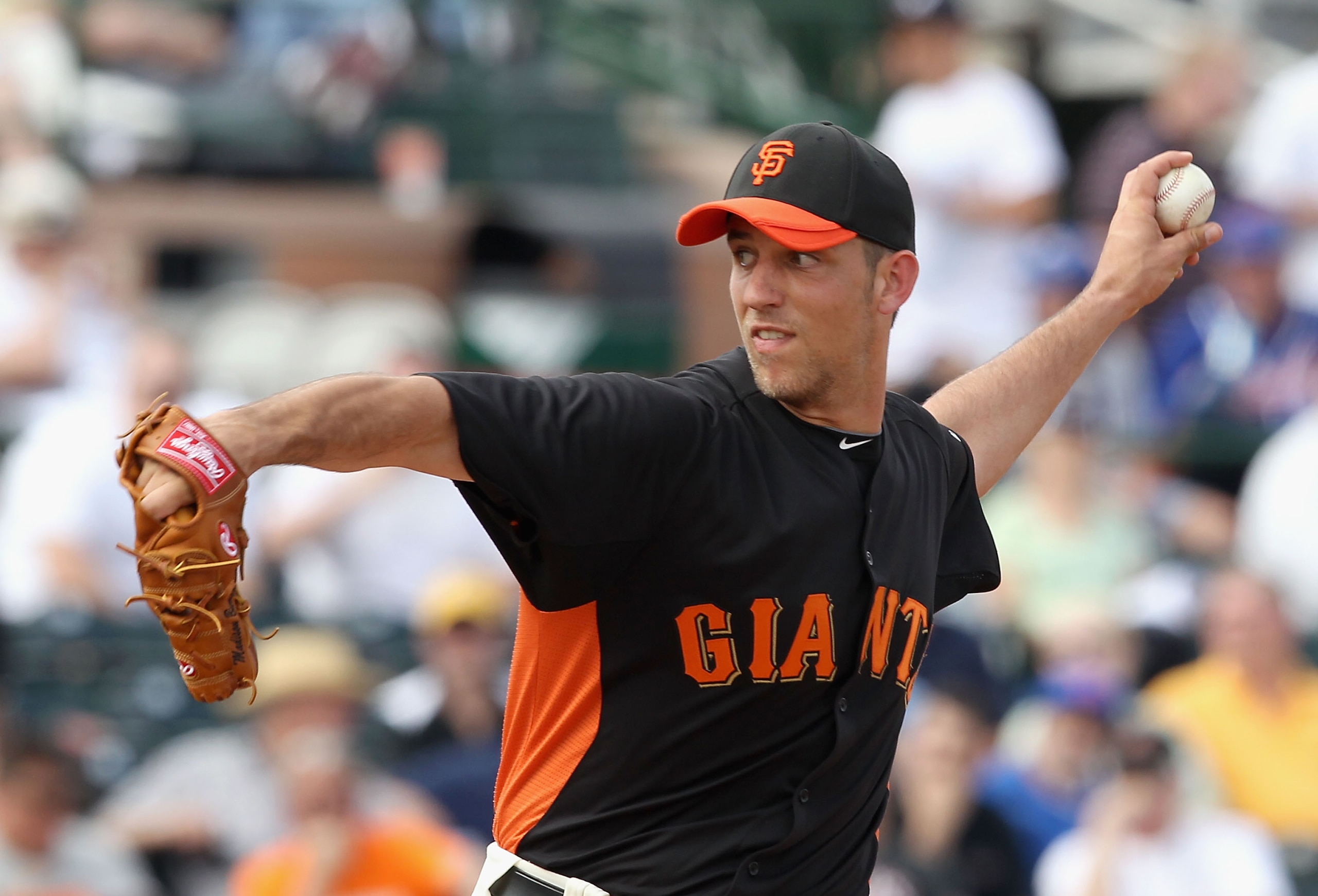 SCOTTSDALE, AZ - MARCH 01:  Relief pitcher Madison Bumgarner #40 of the San Francisco Giants pitches during the spring training game against the Chicago Cubs at Scottsdale Stadium on March 1, 2011 in Scottsdale, Arizona.  (Photo by Christian Petersen/Gett