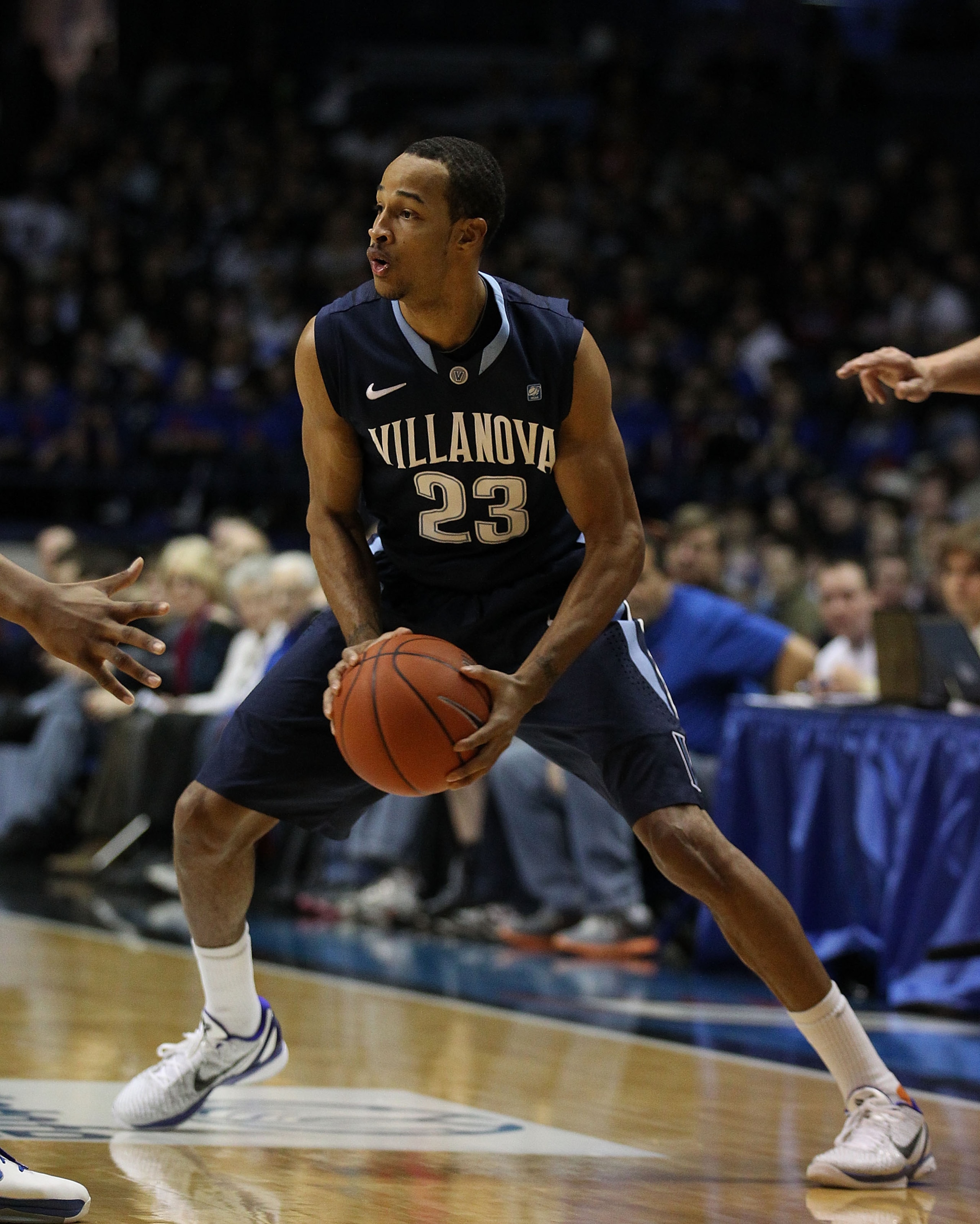 ROSEMONT, IL - FEBRUARY 19: Dominic Cheek #23 of the Villanova Wildcats moves against the DePaul Blue Demons at the Allstate Arena on February 19, 2011 in Rosemont, Illinois. Villanova defeated DePaul 77-75 in overtime. (Photo by Jonathan Daniel/Getty Ima