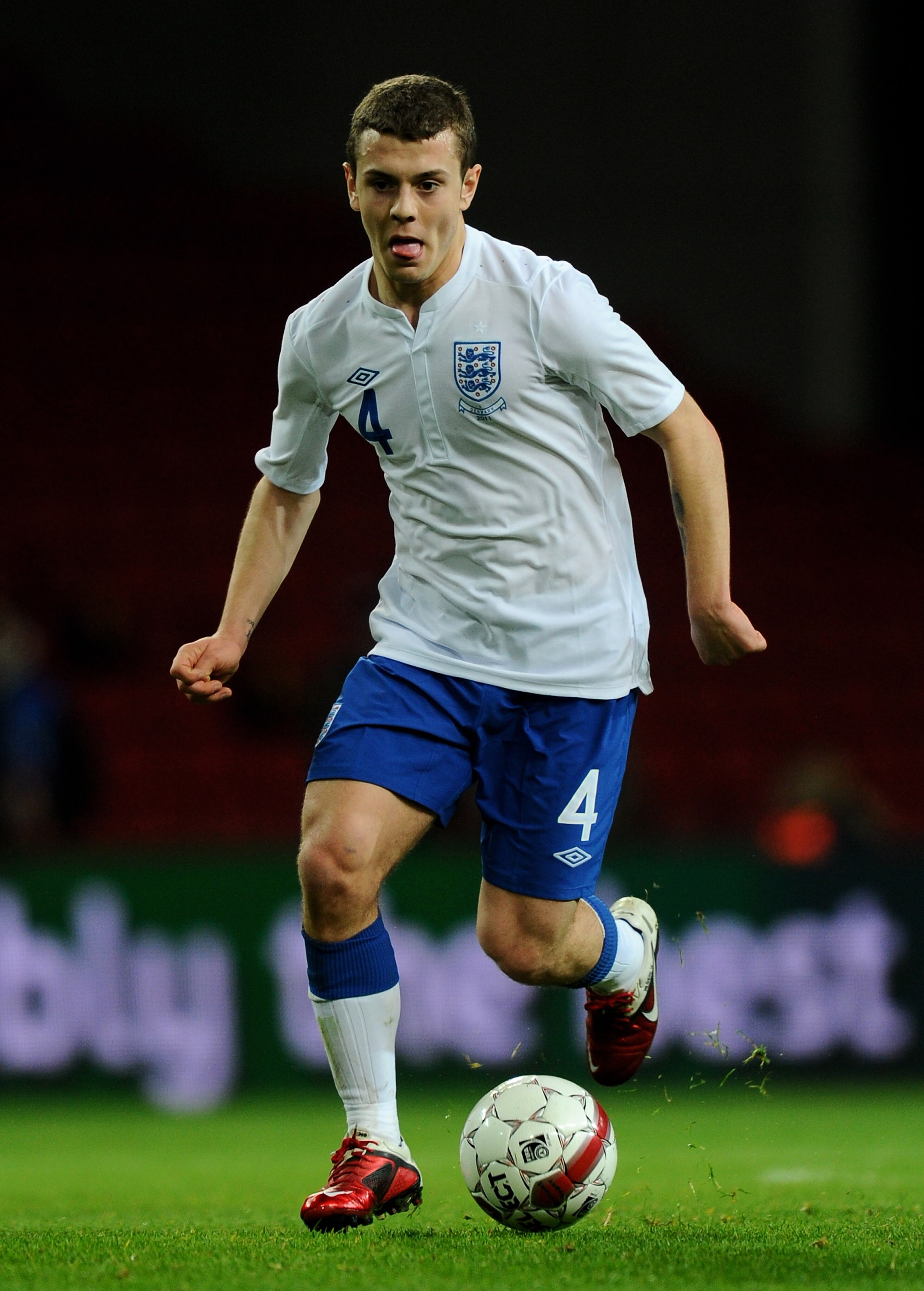 COPENHAGEN, DENMARK - FEBRUARY 09:   Jack Wilshere of England in action during the International Friendly match between Denmark and England at Parken Stadium on February 9, 2011 in Copenhagen, Denmark. (Photo by Mike Hewitt/Getty Images)