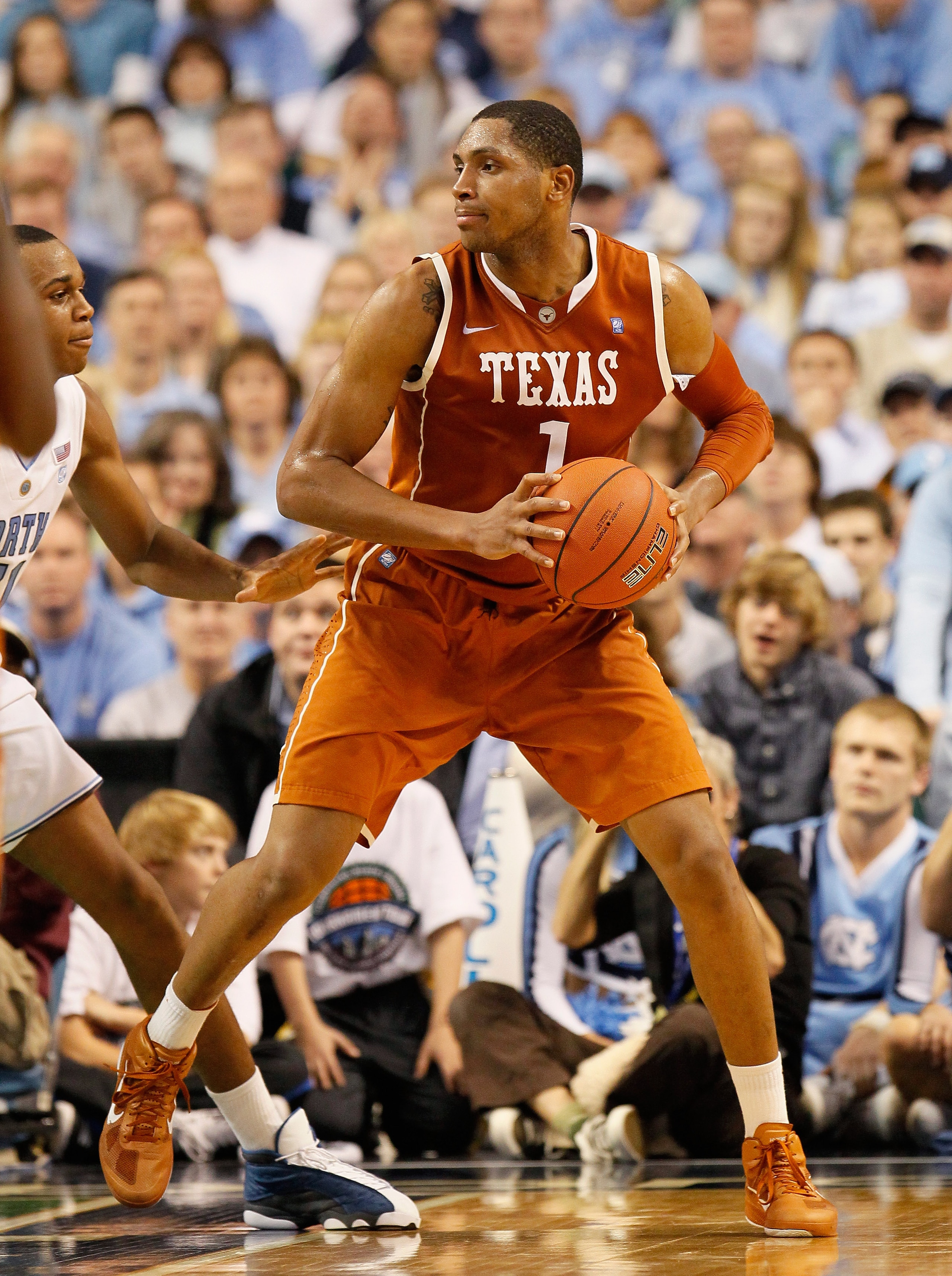 GREENSBORO, NC - DECEMBER 18: Gary Johnson #1 of the Texas Longhorns against the North Carolina Tar Heels at Greensboro Coliseum on December 18, 2010 in Greensboro, North Carolina. (Photo by Kevin C. Cox/Getty Images) GREENSBORO, NC - DECEMBER 18: Gary Johnson #1 of the Texas Longhorns against the North Carolina Tar Heels at Greensboro Coliseum on December 18, 2010 in Greensboro, North Carolina. (Photo by Kevin C. Cox/Getty Images)