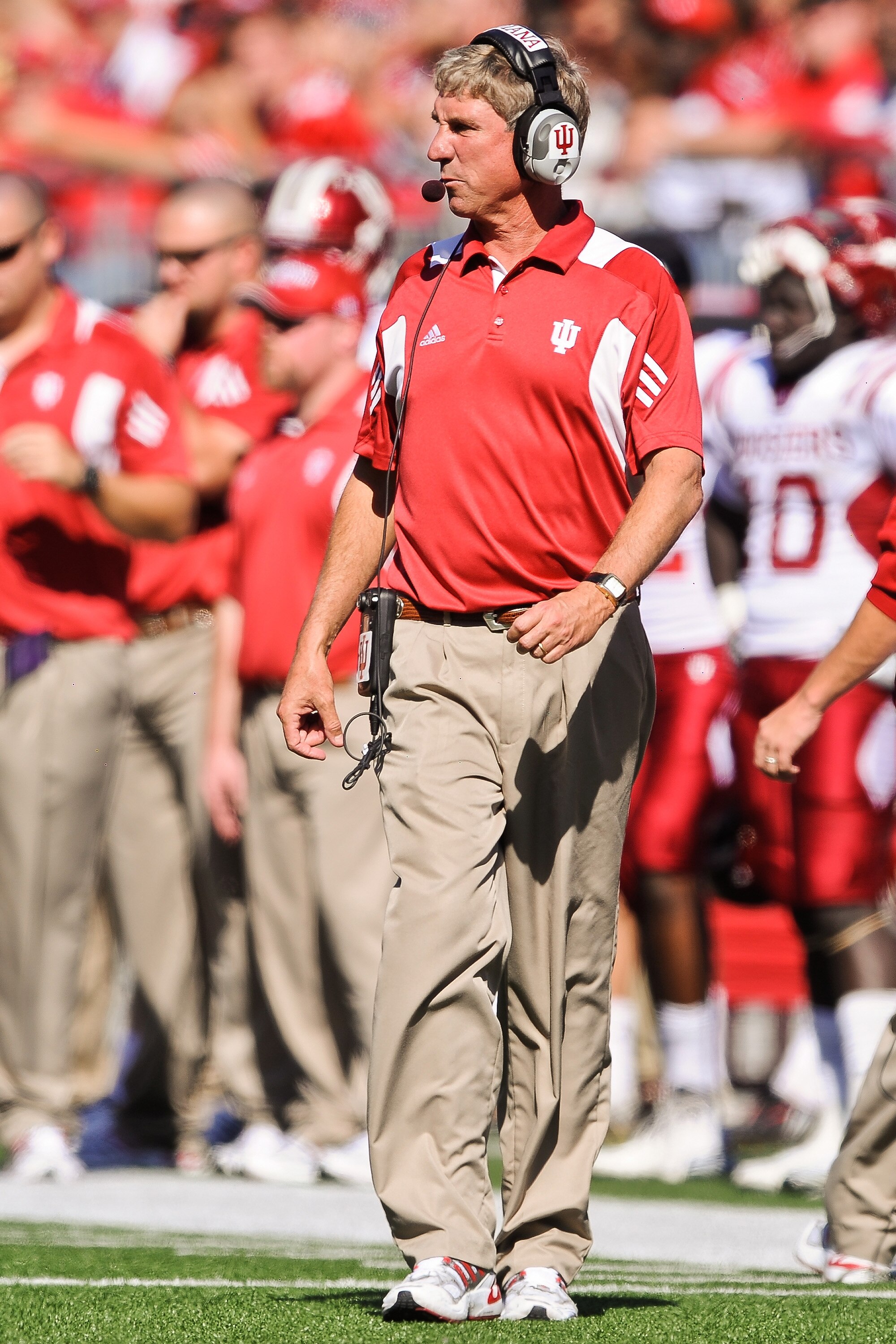 COLUMBUS, OH - OCTOBER 9:  Head Coach Bill Lynch of the Indiana Hoosiers watches his team play the Ohio State Buckeyes at Ohio Stadium on October 9, 2010 in Columbus, Ohio.  (Photo by Jamie Sabau/Getty Images)