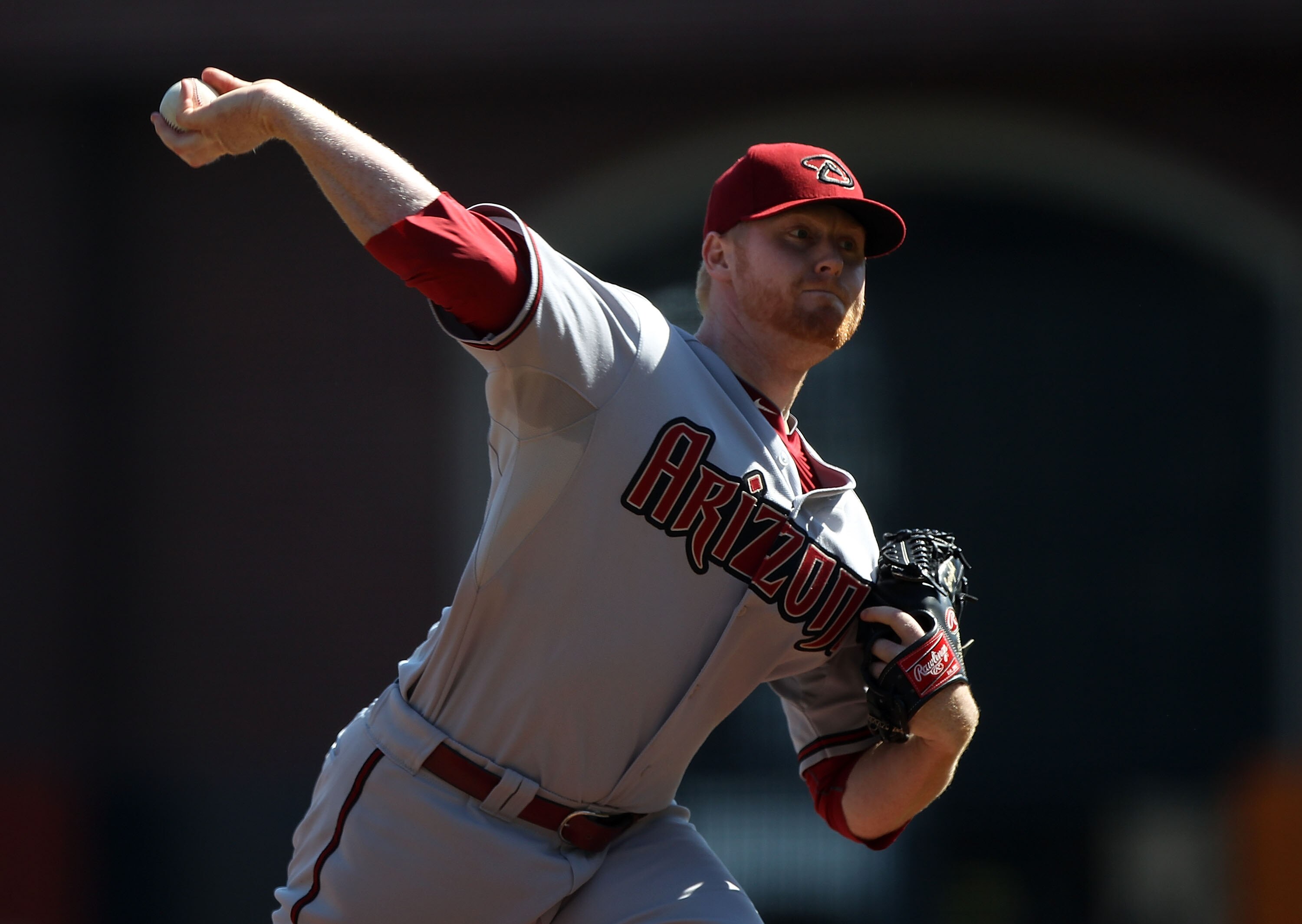 SAN FRANCISCO - SEPTEMBER 30:  Barry Enright #54 of the Arizona Diamondbacks pitches against the San Francisco Giants during a Major League Baseball game at AT&T Park on September 30, 2010 in San Francisco, California. (Photo by Jed Jacobsohn/Getty Images