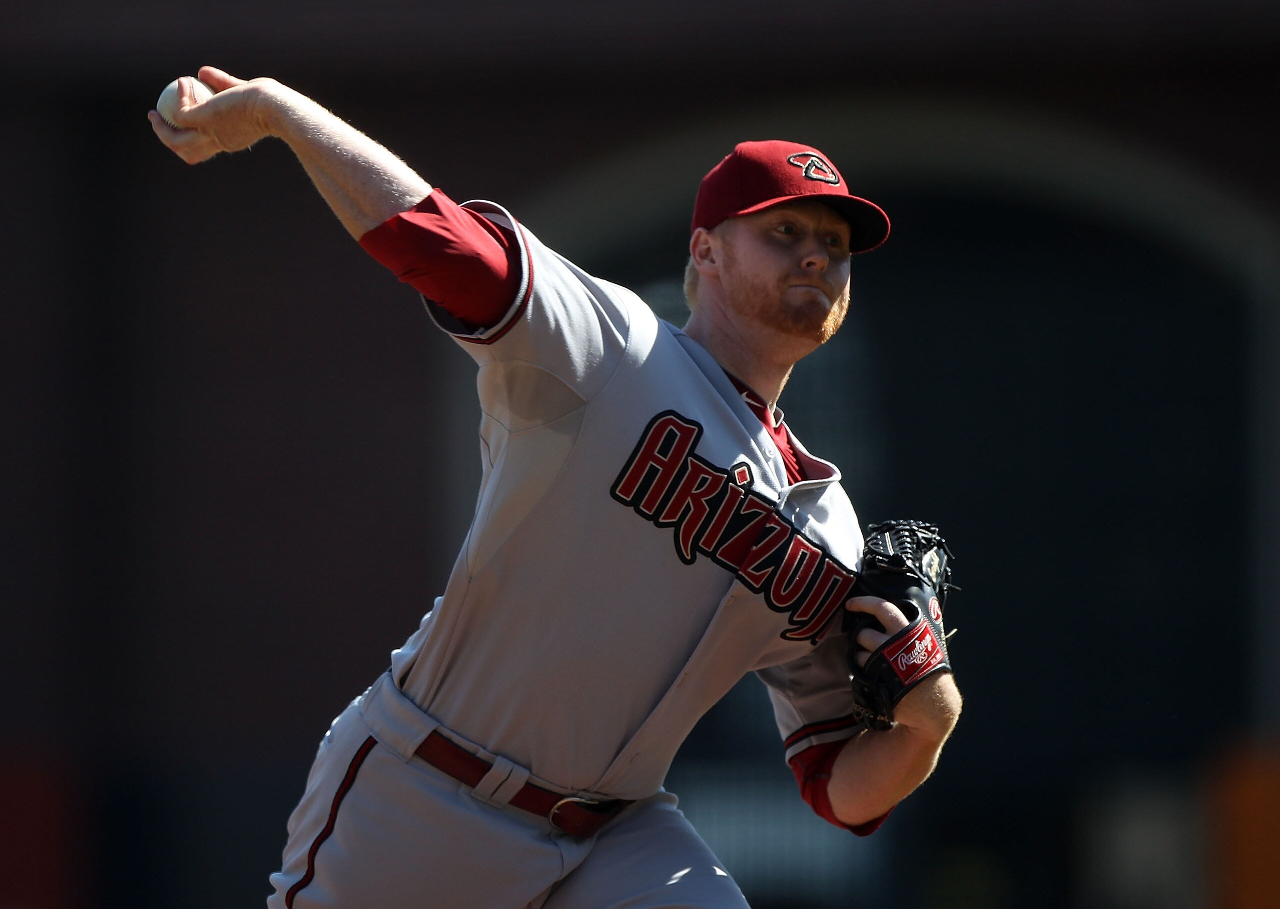 SAN FRANCISCO - SEPTEMBER 30:  Barry Enright #54 of the Arizona Diamondbacks pitches against the San Francisco Giants during a Major League Baseball game at AT&T Park on September 30, 2010 in San Francisco, California. (Photo by Jed Jacobsohn/Getty Images