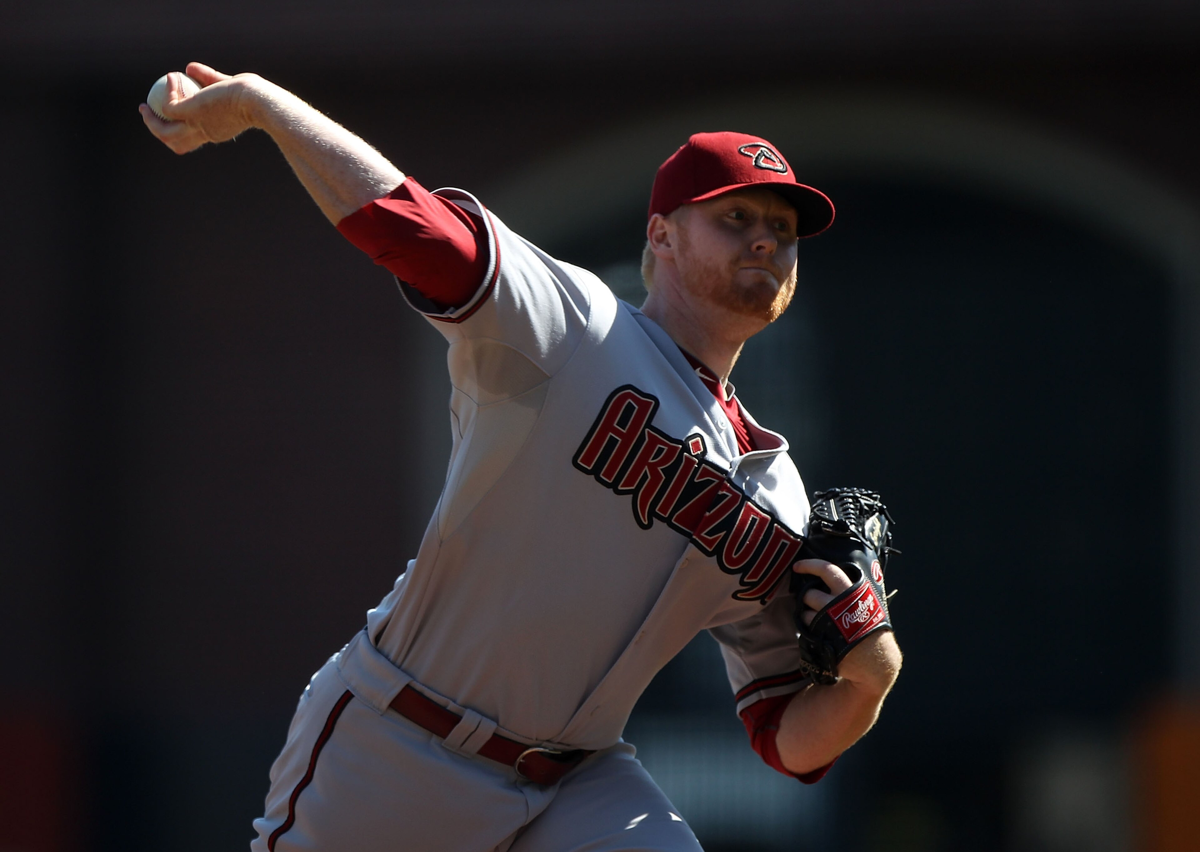 SAN FRANCISCO - SEPTEMBER 30:  Barry Enright #54 of the Arizona Diamondbacks pitches against the San Francisco Giants during a Major League Baseball game at AT&T Park on September 30, 2010 in San Francisco, California. (Photo by Jed Jacobsohn/Getty Images