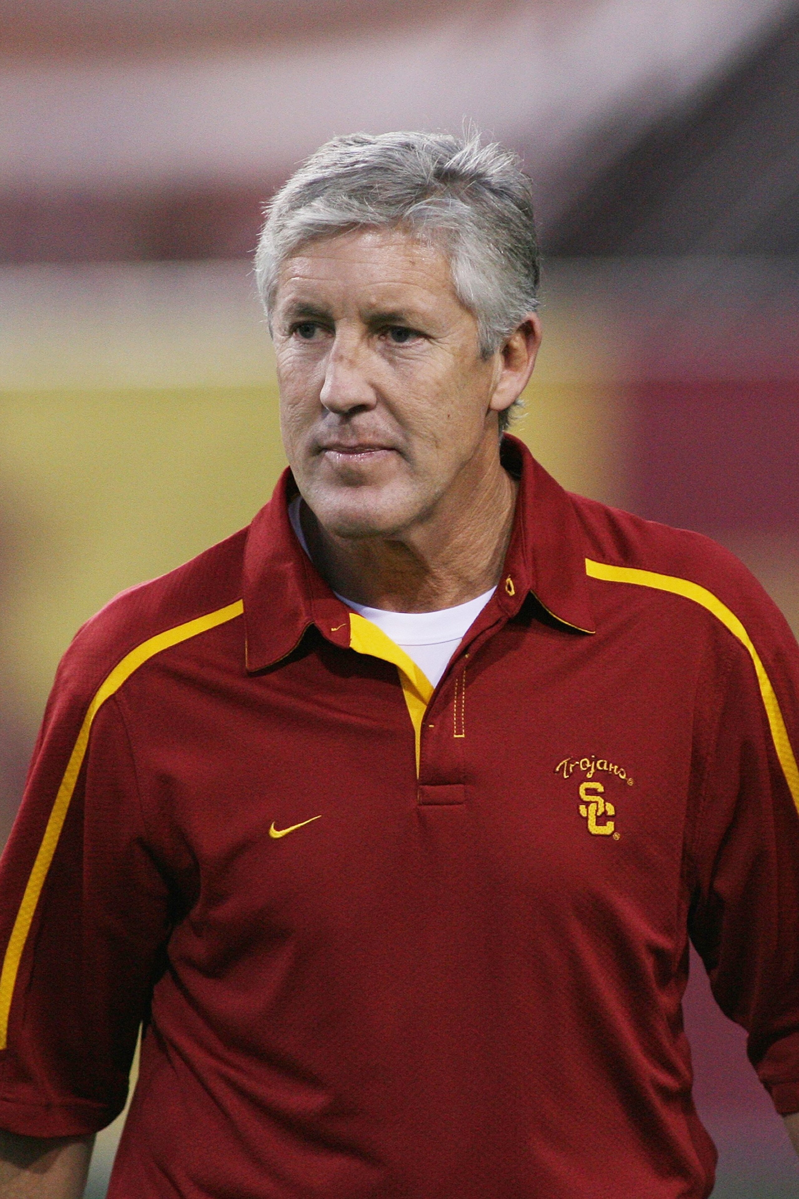 TEMPE, AZ - NOVEMBER 7:  Head coach Pete Carroll of the USC Trojans walks the sidelines before the game against the Arizona State Sun Devils on November 7, 2009 at Sun Devil Stadium in Tempe, Arizona.  USC won 14-9.  (Photo by Jeff Golden/Getty Images)