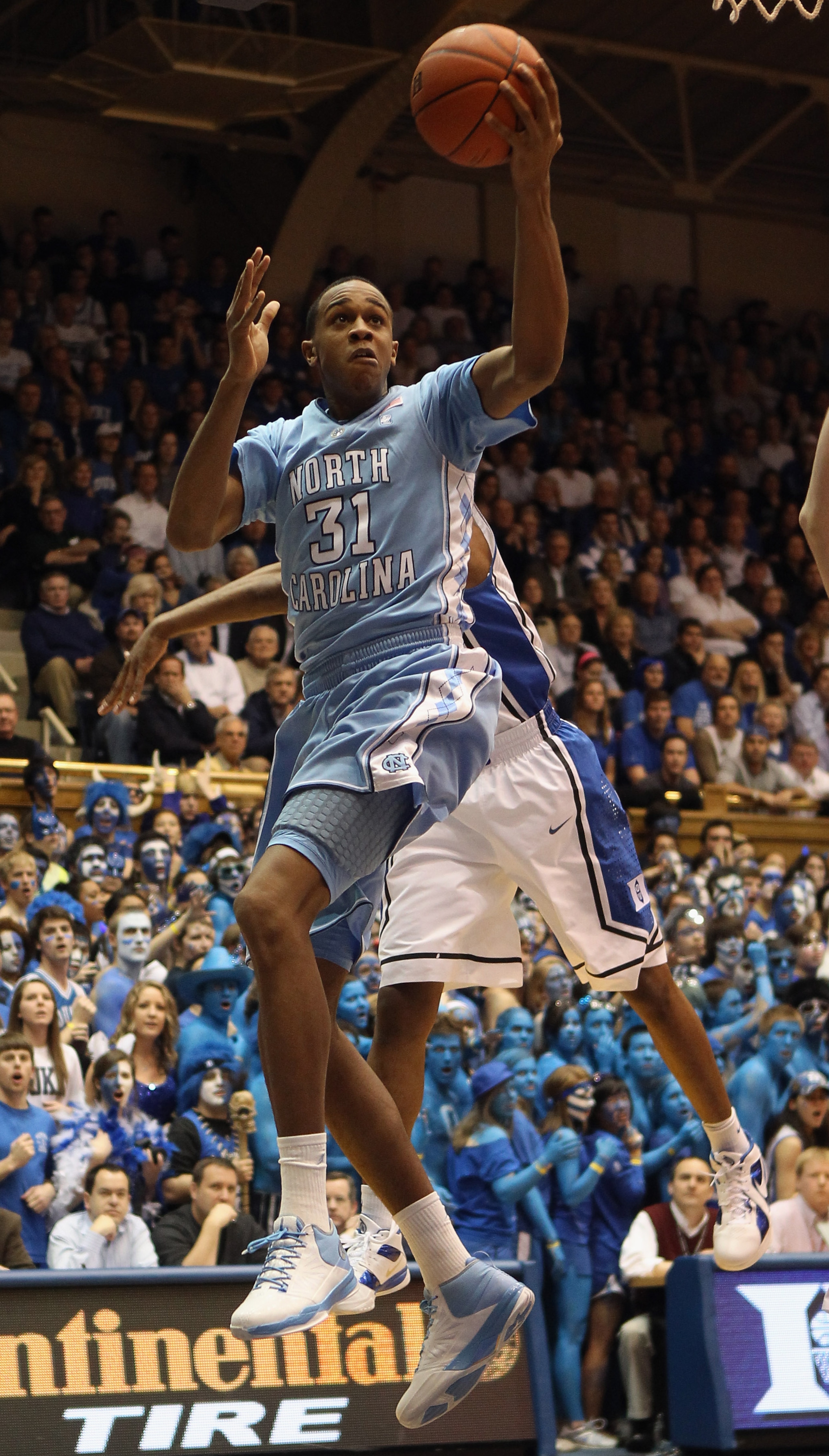 DURHAM, NC - FEBRUARY 09:  John Henson #31 of the North Carolina Tar Heels against the Duke Blue Devils during their game at Cameron Indoor Stadium on February 9, 2011 in Durham, North Carolina.  (Photo by Streeter Lecka/Getty Images)