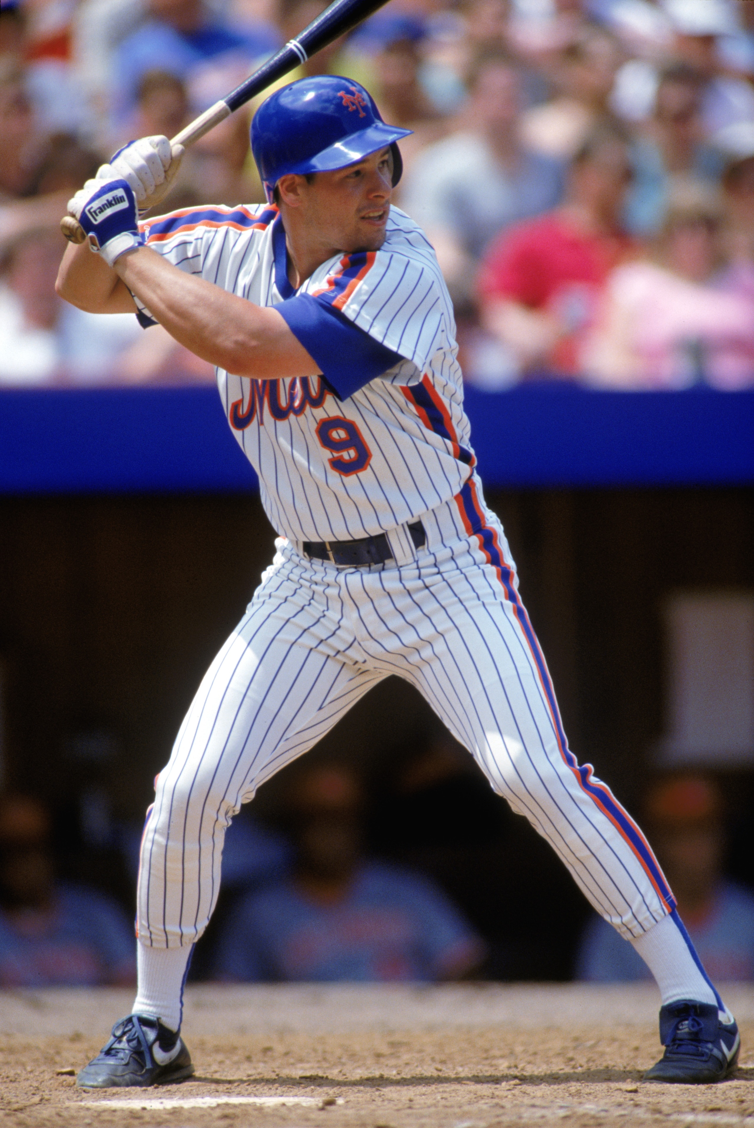 1990:  Gregg Jefferies of the New York Mets stands ready at bat during a game in the 1990 season. ( Photo by: Scott Halleran/Getty Images)