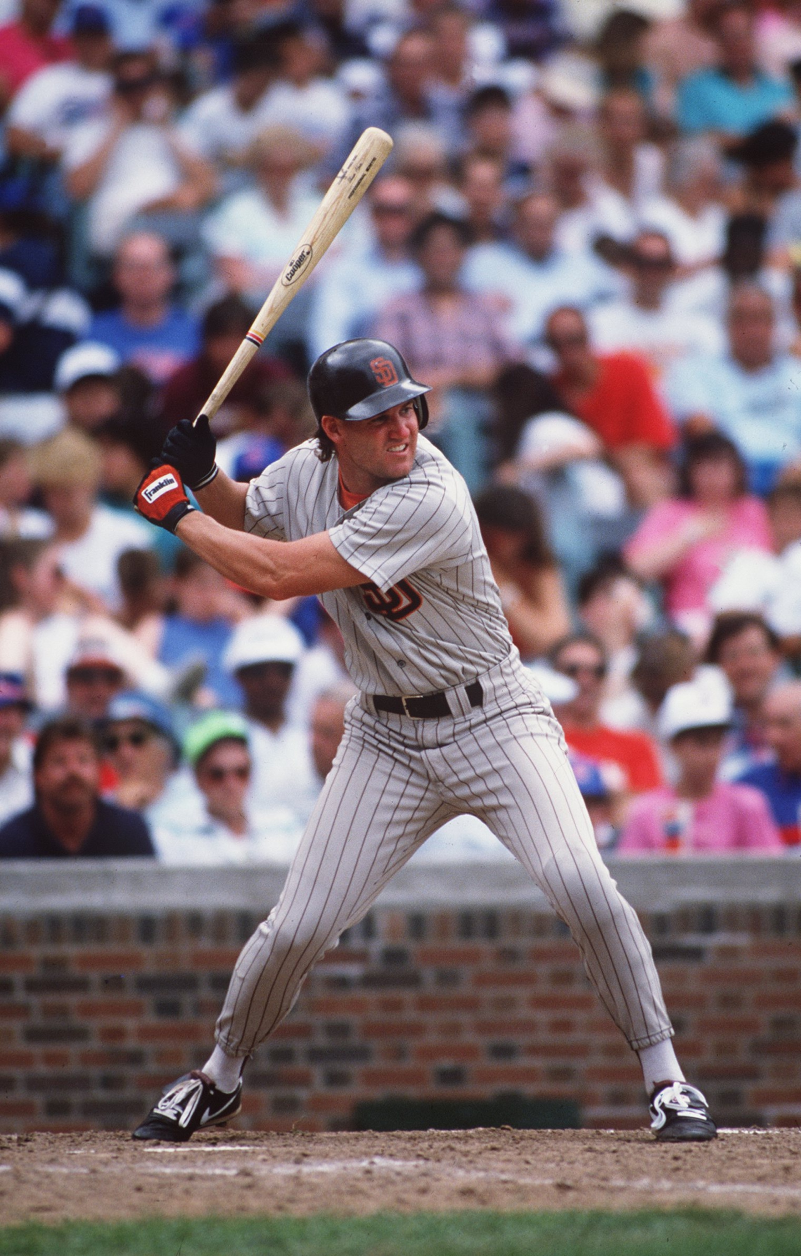 1990:  SHAWN ABNER OF THE SAN DIEGO PADRES AT BAT. Mandatory Credit: ALLSPORT/ALLSPORT