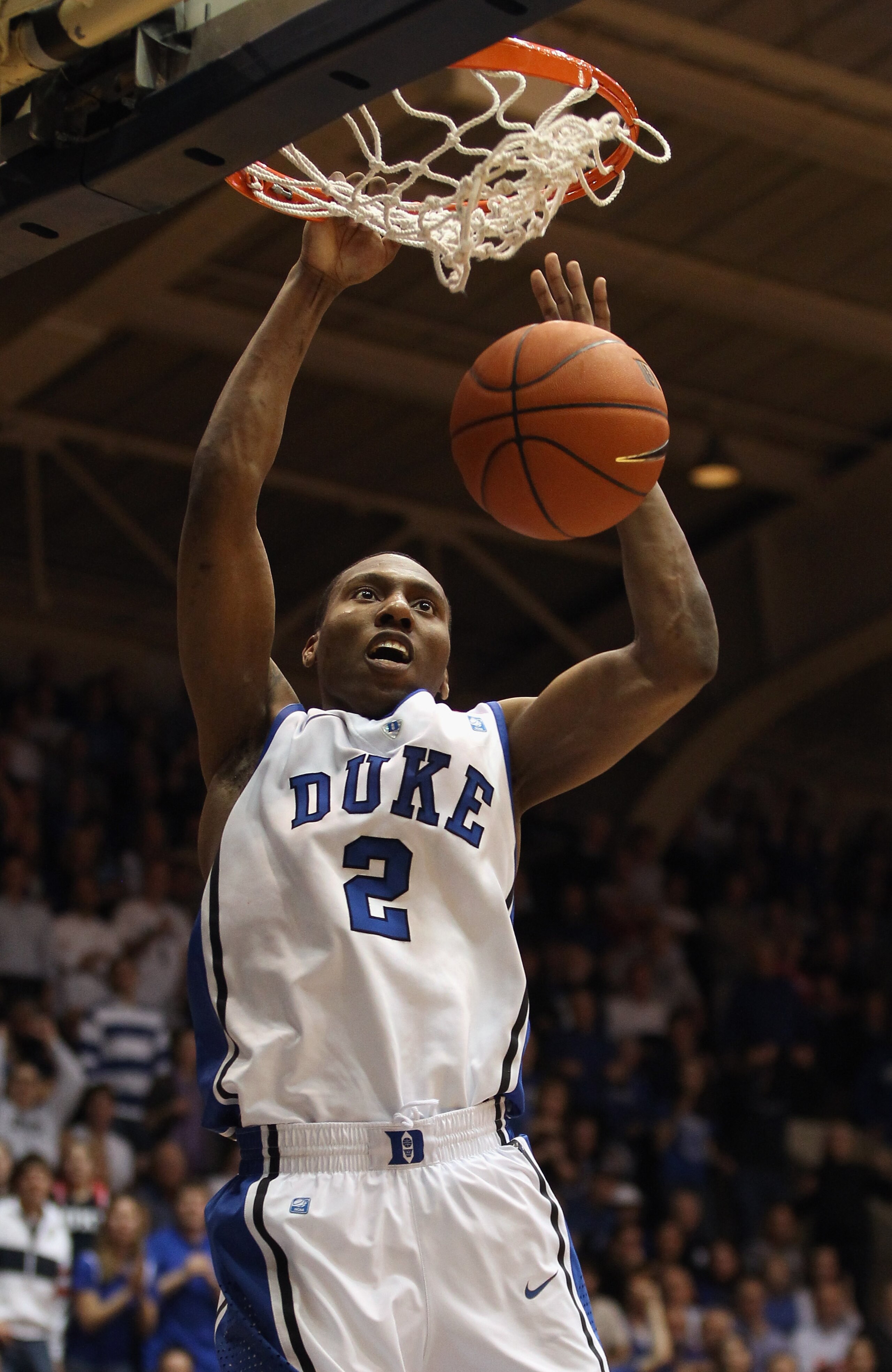 DURHAM, NC - FEBRUARY 09:  Nolan Smith #2 of the Duke Blue Devils against the North Carolina Tar Heels during their game at Cameron Indoor Stadium on February 9, 2011 in Durham, North Carolina.  (Photo by Streeter Lecka/Getty Images)