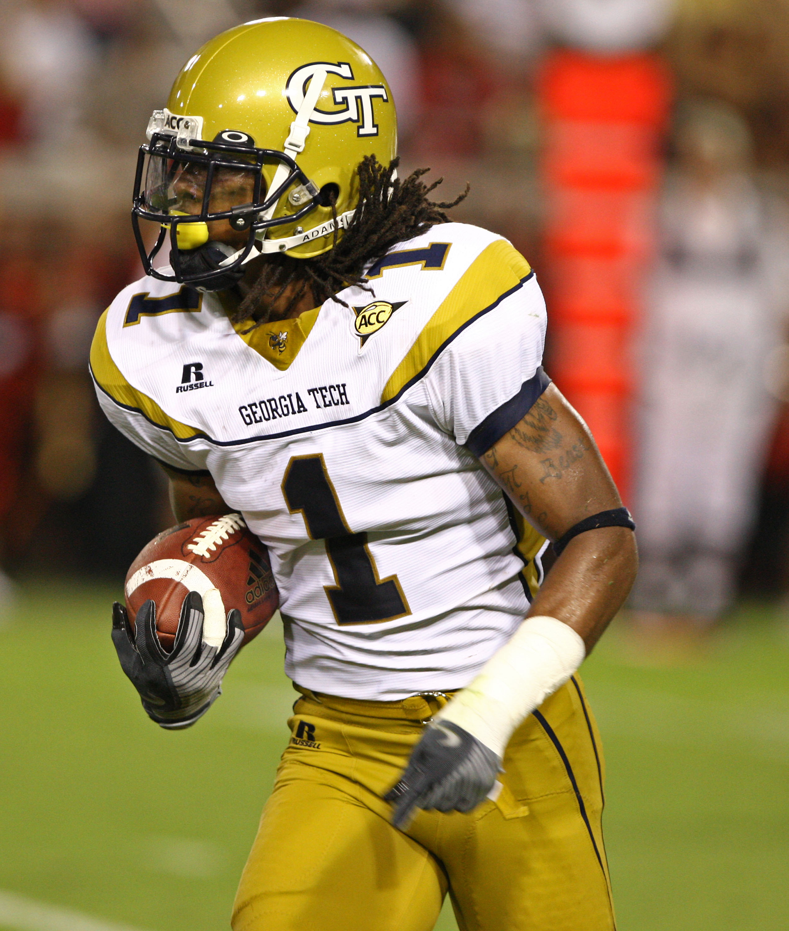 ATLANTA - AUGUST 28: Safety Morgan Burnett #1 of the Georgia Tech Yellow Jackets returns a first half interception upfield during the game against the Jacksonville State Gamecocks at Bobby Dodd Stadium at Historic Grant Field on August 28, 2008 in Atlant ATLANTA - AUGUST 28: Safety Morgan Burnett #1 of the Georgia Tech Yellow Jackets returns a first half interception upfield during the game against the Jacksonville State Gamecocks at Bobby Dodd Stadium at Historic Grant Field on August 28, 2008 in Atlant