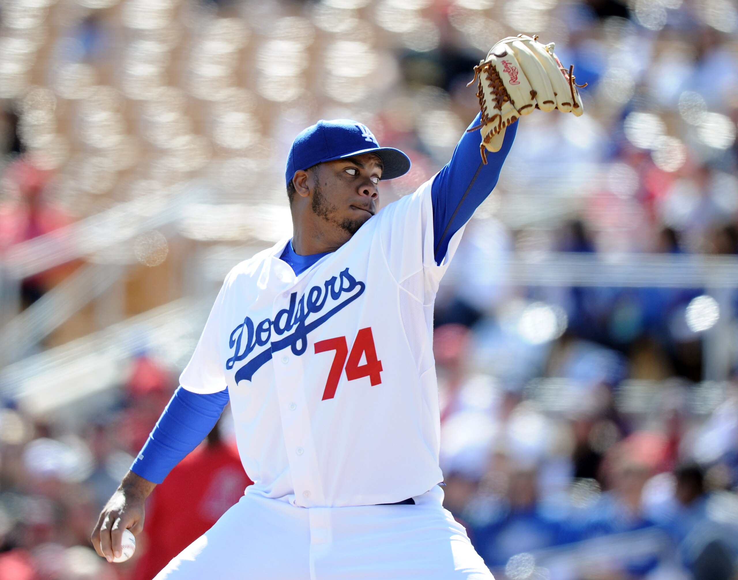 PHOENIX, AZ - FEBRUARY 27:  Kenley Jansen #74 of the Los Angeles Dodgers on the mound during spring training at Camelback Ranch on February 27, 2011 in Phoenix, Arizona.  (Photo by Harry How/Getty Images)