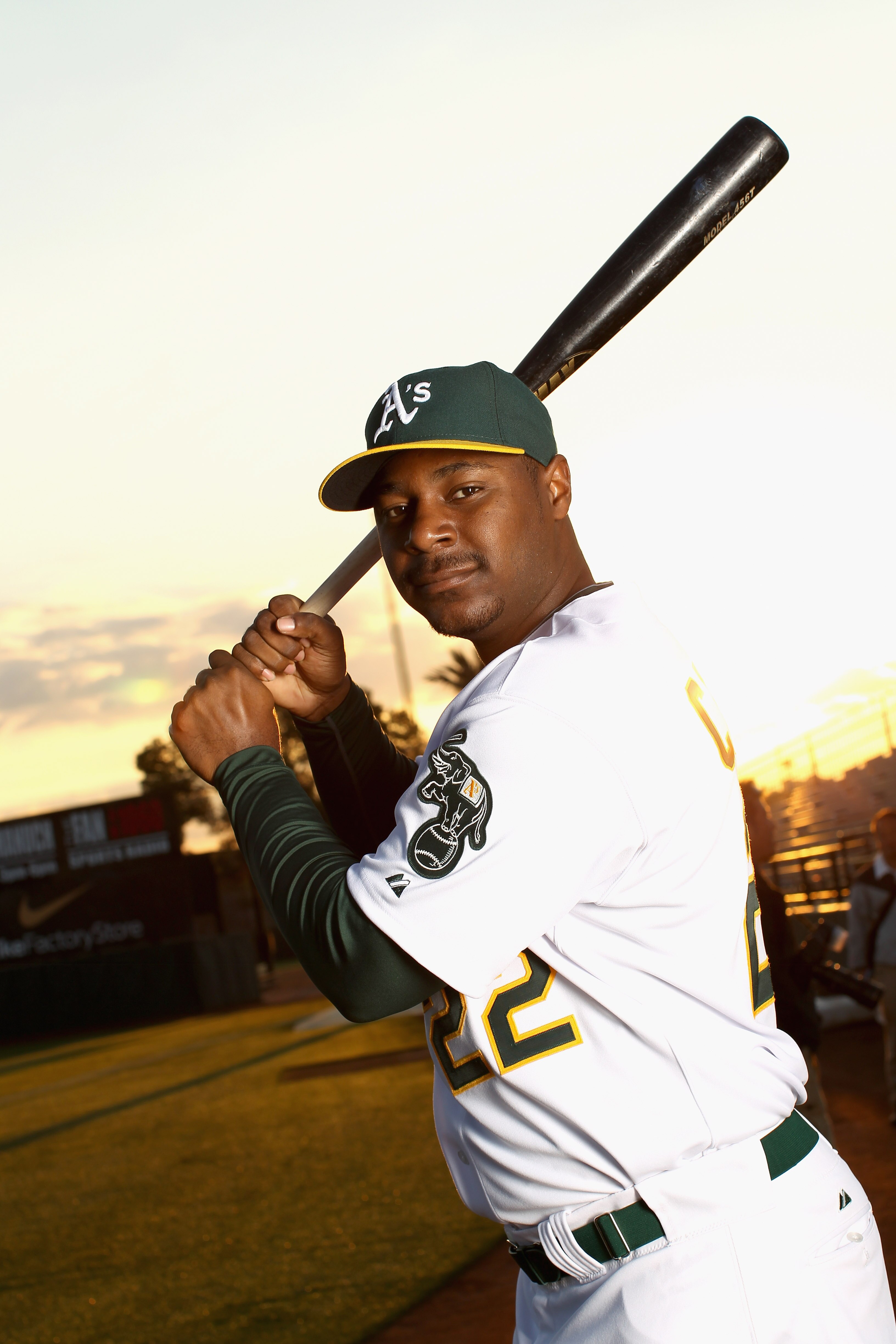 PHOENIX, AZ - FEBRUARY 24:  Chris Carter #22 of the Oakland Athletics poses for a portrait during media photo day at Phoenix Municipal Stadium on February 24, 2011 in Phoenix, Arizona.  (Photo by Ezra Shaw/Getty Images)