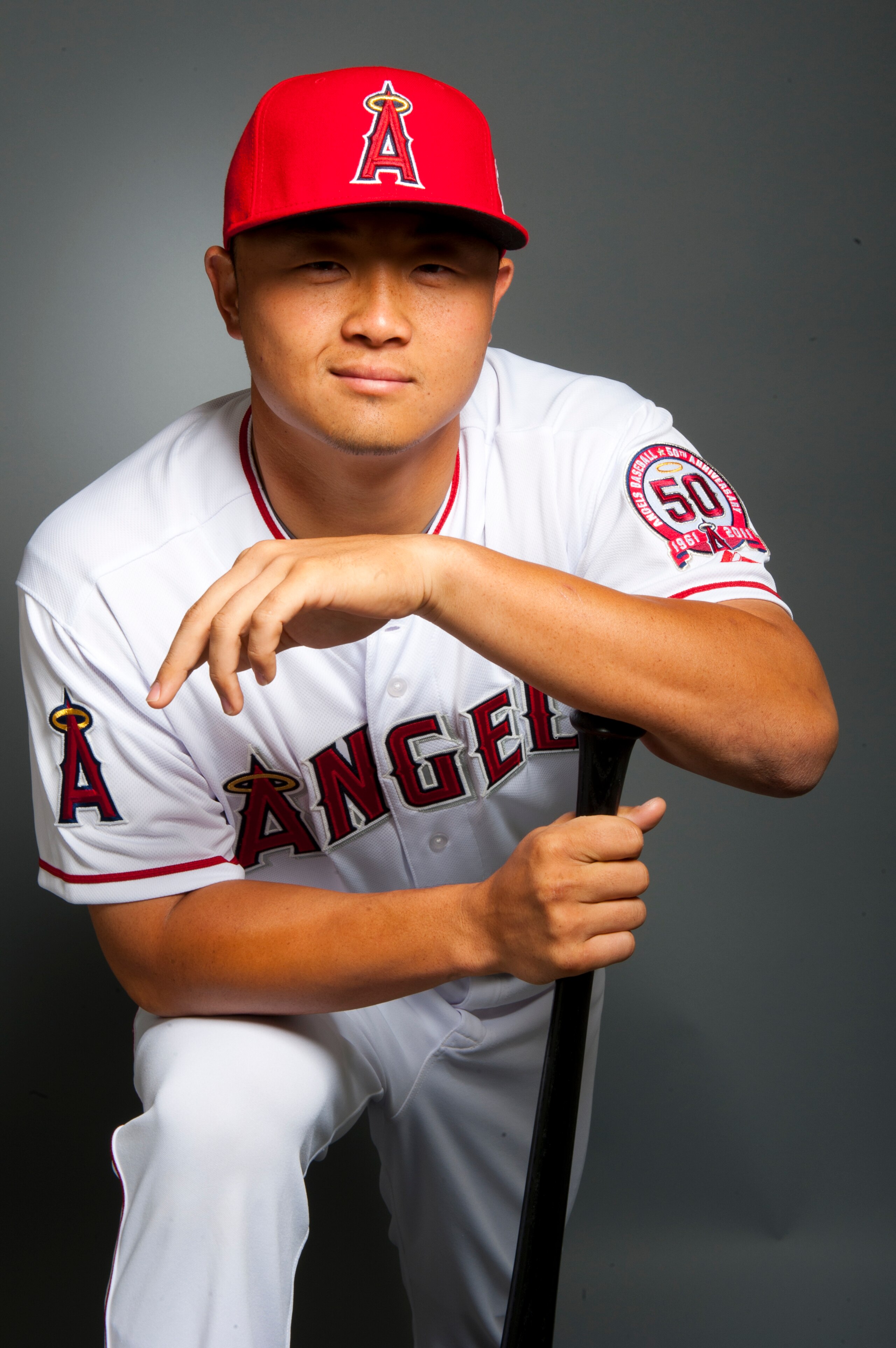 TEMPE, AZ - FEBRUARY 21: Hank Conger #16 of the Los Angeles Angels of Anaheim poses during their photo day at Tempe Diablo Stadium on February 21, 2011 in Tempe, Arizona.  (Photo by Rob Tringali/Getty Images)