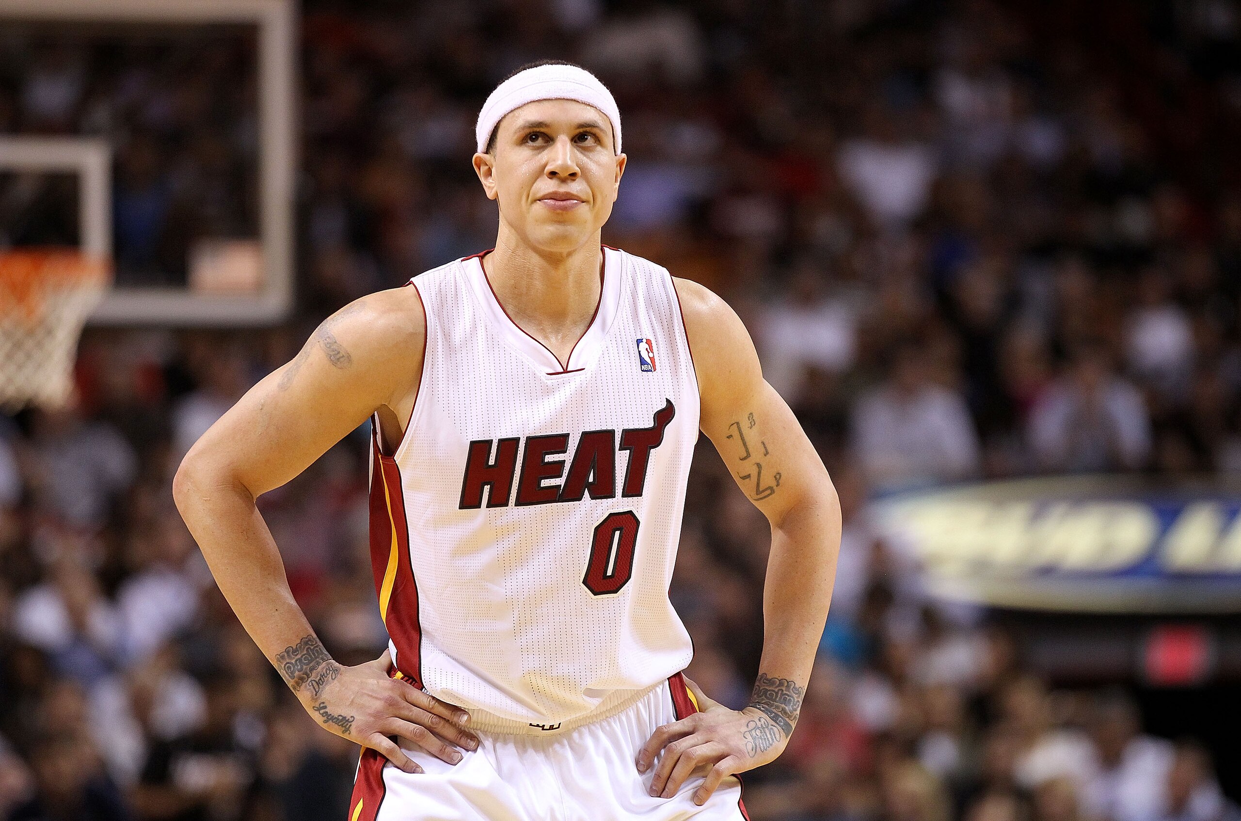 MIAMI, FL - MARCH 03:  New aquisition Mike Bibby #0 of the Miami Heat looks on during a game against the Orlando Magic at American Airlines Arena on March 3, 2011 in Miami, Florida. NOTE TO USER: User expressly acknowledges and agrees that, by downloading