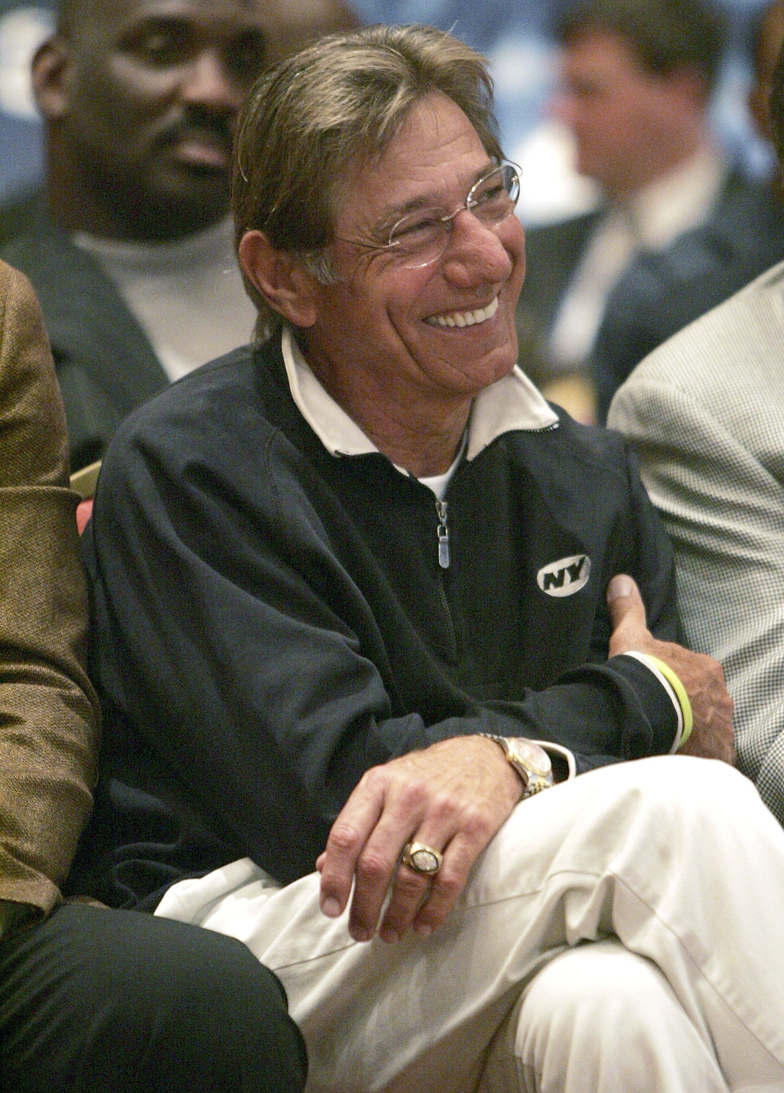 DETROIT - FEBRUARY 03:  Super Bowl MVP Joe Namath attends the NFL Commissioner Paul Tagliabue's press conference on Feburary 3,2006 at the Renaissance Center in Detroit, Michigan .  (Photo by Andy Lyons/Getty Images)