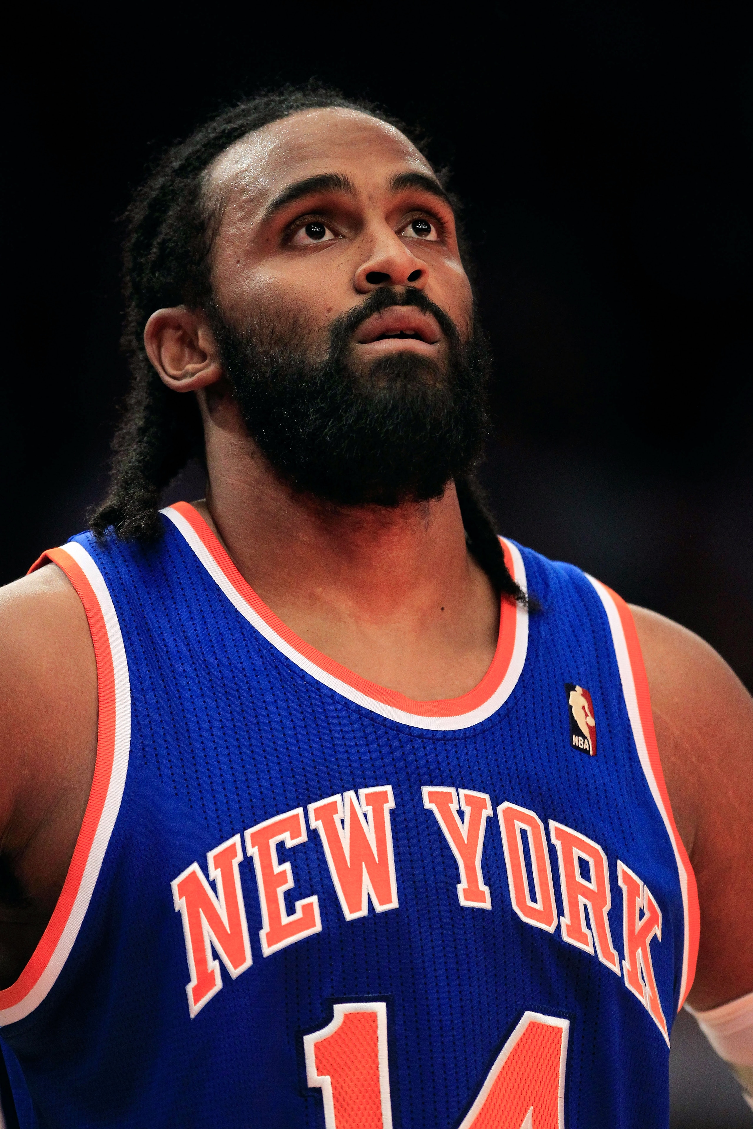 NEW YORK, NY - FEBRUARY 23:  Ronny Turiaf #14 of the New York Knicks on the court against the Milwaukee Bucks at Madison Square Garden on February 23, 2011 in New York City. NOTE TO USER: User expressly acknowledges and agrees that, by downloading and/or