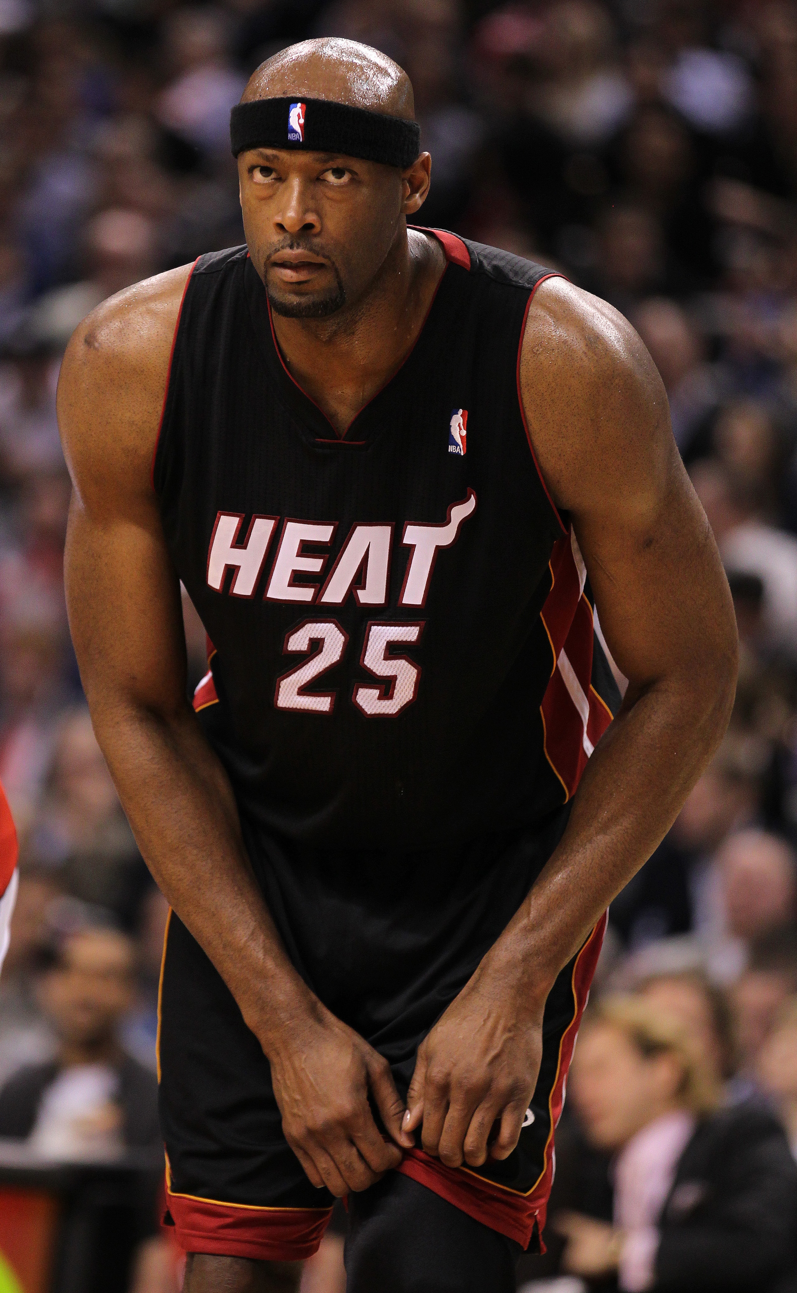 TORONTO, CANADA - FEBRUARY 16:  Erick Dampier #25 of the Miami Heat waits for a free throw in a game against the Toronto Raptors on February 16, 2011 at the Air Canada Centre in Toronto, Canada. The Heat defeated the Raptors 103-95. (Photo by Claus Anders