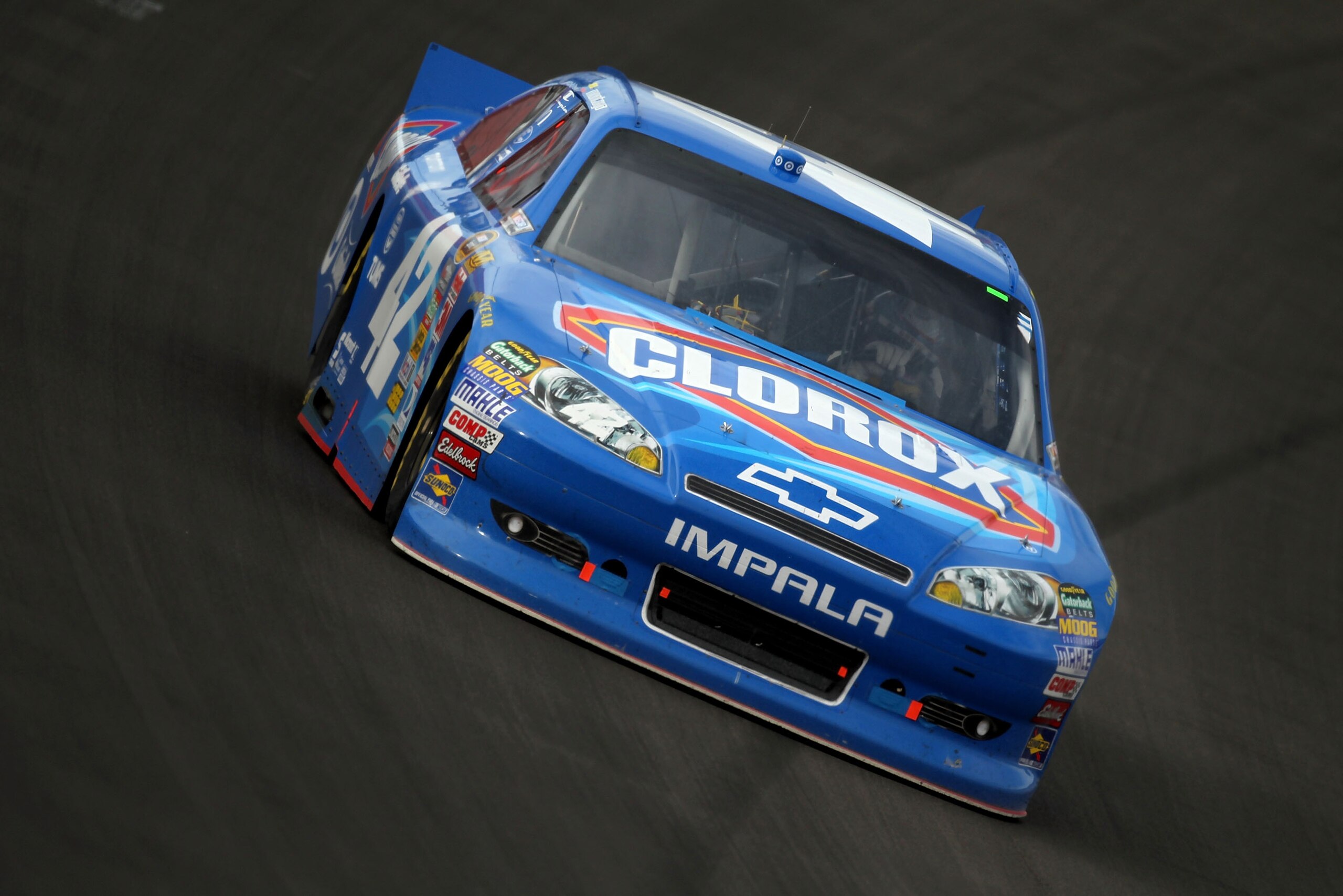 LAS VEGAS, NV - MARCH 06:  Juan Pablo Montoya, driver of the #42 Clorox Chevrolet, drives during the NASCAR Sprint Cup Series Kobalt Tools 400 at Las Vegas Motor Speedway on March 6, 2011 in Las Vegas, Nevada.  (Photo by Jonathan Ferrey/Getty Images)