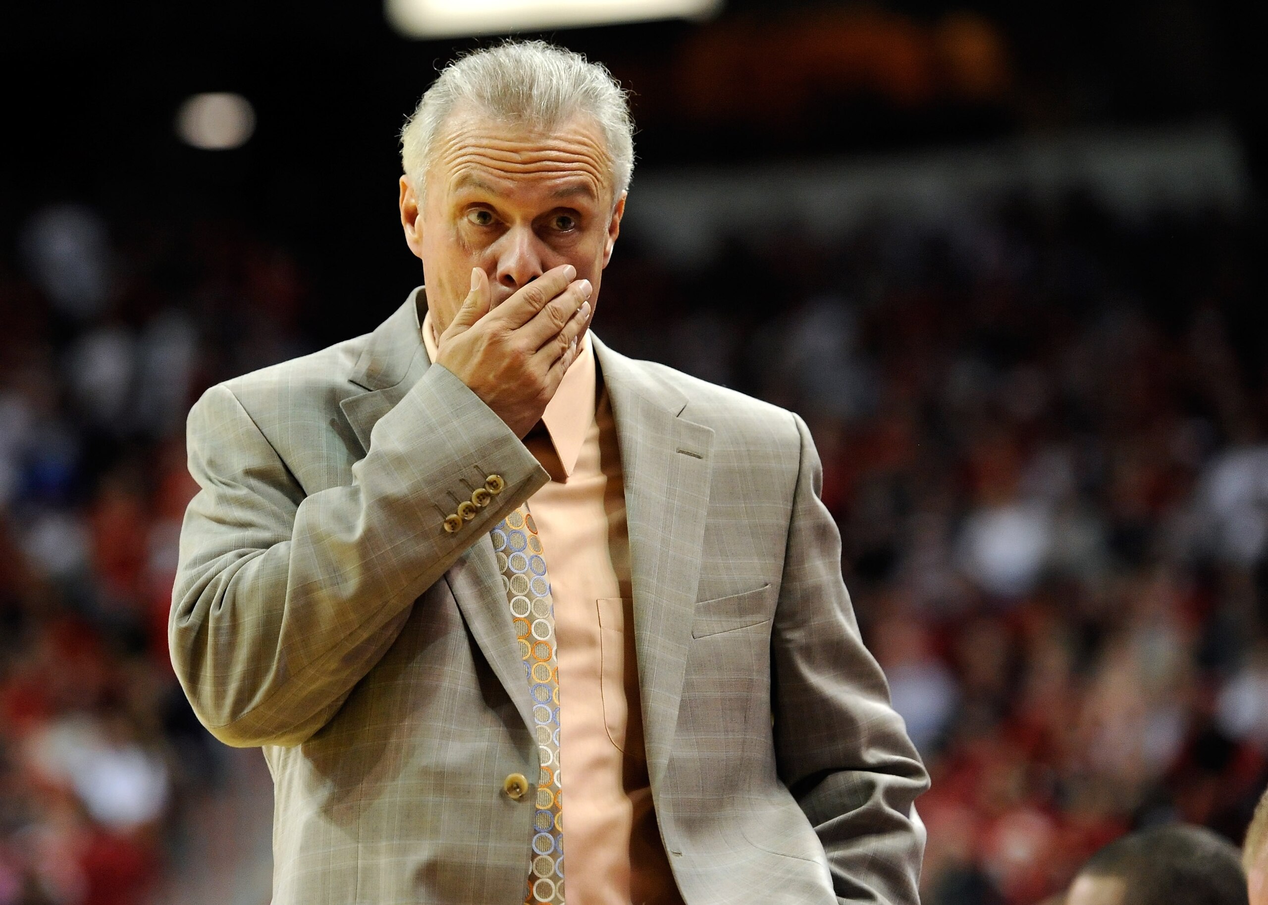 LAS VEGAS - NOVEMBER 20:  Head coach Bo Ryan of the Wisconsin Badgers paces the sideline during a game against the UNLV Rebels at the Thomas & Mack Center November 20, 2010 in Las Vegas, Nevada. UNLV won 68-65.  (Photo by Ethan Miller/Getty Images)