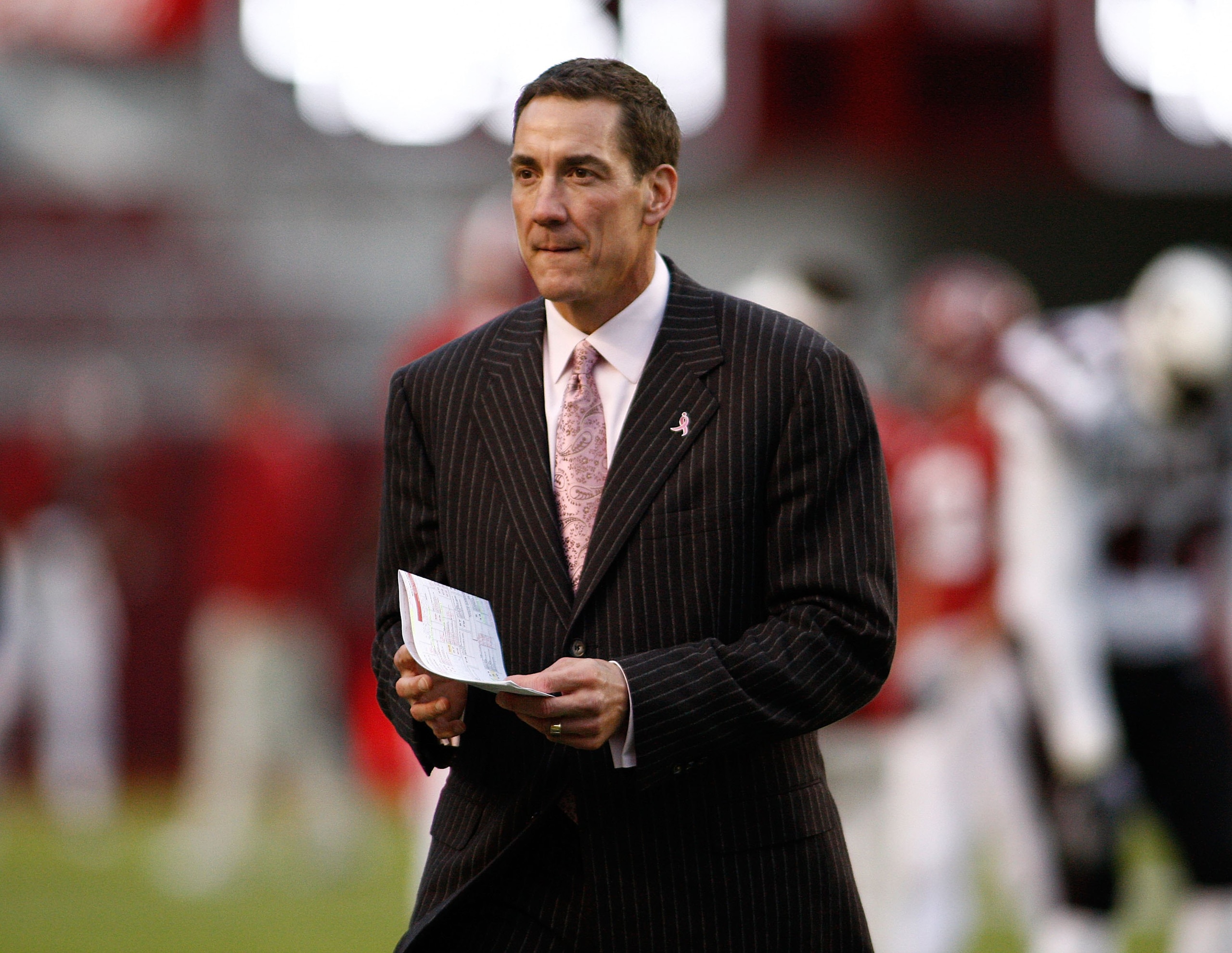 TUSCALOOSA - OCTOBER 17:  ESPN TV analyst Todd Blackledge walks on the field before the game between the South Carolina Gamecocks and the Alabama Crimson Tide at Bryant-Denny Stadium in Tuscaloosa, Alabama on October 17, 2009.  The Crimson Tide beat the G