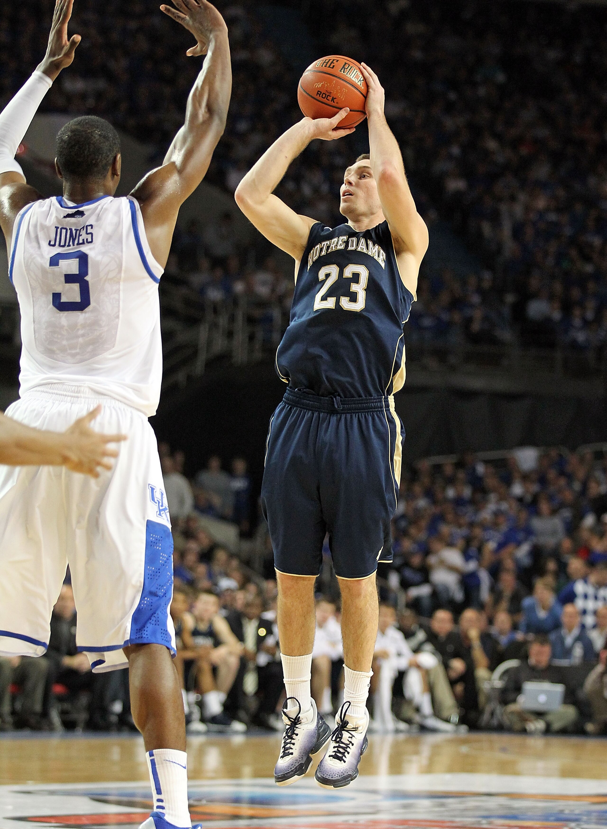 LOUISVILLE, KY - DECEMBER 08: Ben Hansbrough #23 of the Notre Dame Fighting Irish shoots the ball during the game against the Kentucky Wildcats in the 2010 DIRECTV SEC/BIG EAST Invitational at Freedom Hall on December 8, 2010 in Louisville, Kentucky. LOUISVILLE, KY - DECEMBER 08: Ben Hansbrough #23 of the Notre Dame Fighting Irish shoots the ball during the game against the Kentucky Wildcats in the 2010 DIRECTV SEC/BIG EAST Invitational at Freedom Hall on December 8, 2010 in Louisville, Kentucky.