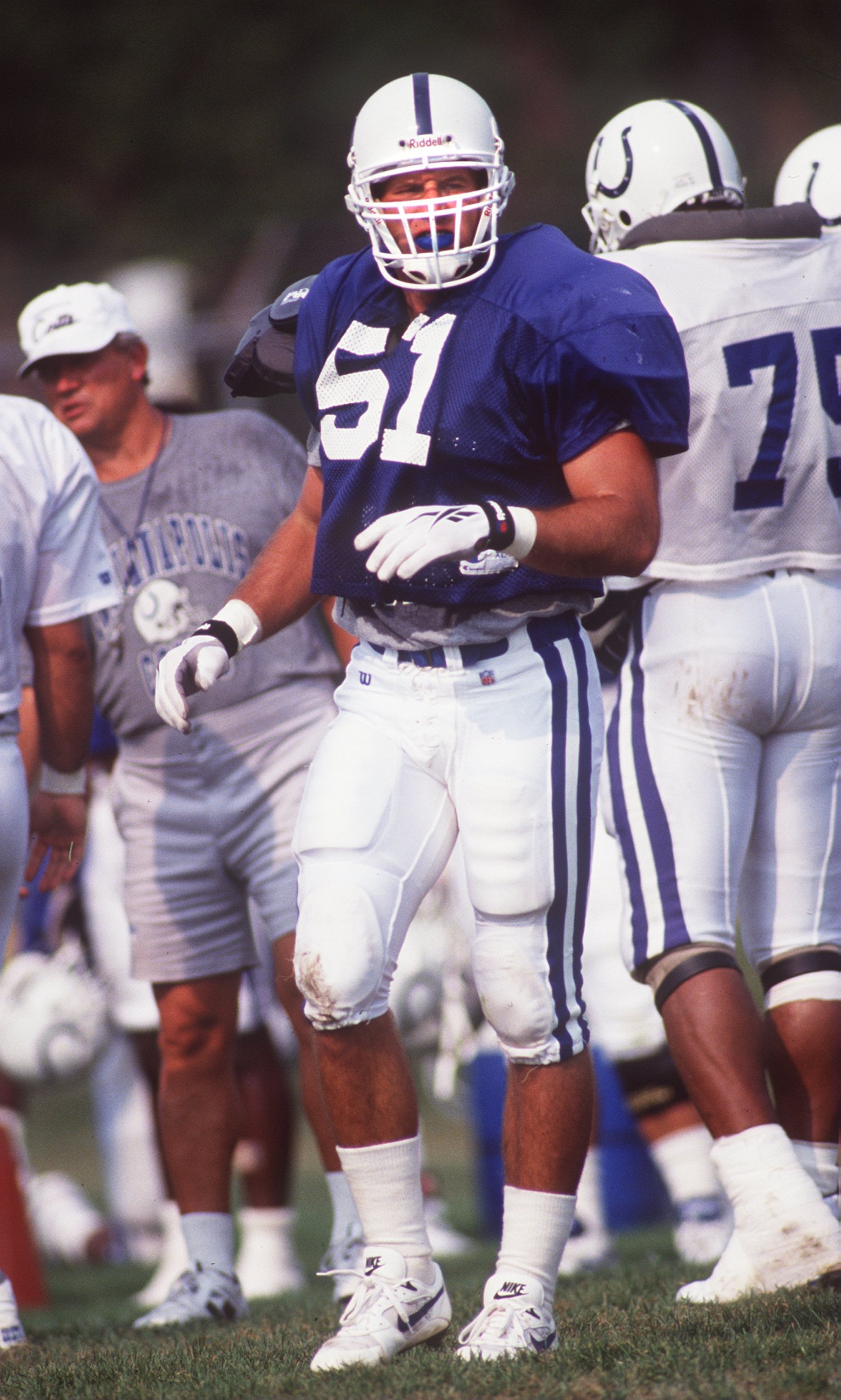 Jul 1994:  Linebacker Trev Alberts of the Indianapolis Colts during the Colts training camp at Anderson University in Anderson, Indiana.  Mandatory Credit: Gary Mook/Allsport