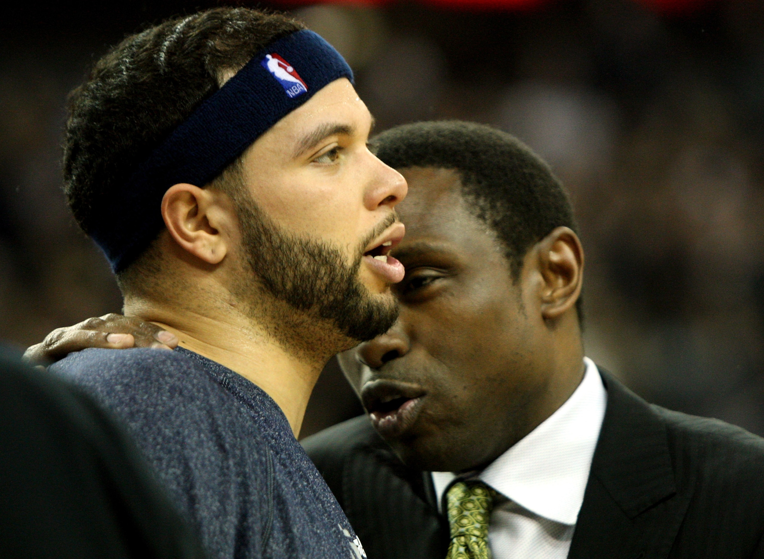 LONDON, ENGLAND - MARCH 04:  #8 Deron Williams of the Nets speaks with his coach, Avery Johnson during the NBA match between New Jersey Nets and the Toronto Raptors at the O2 Arena on March 4, 2011 in London, England. NOTE TO USER: User expressly acknowle