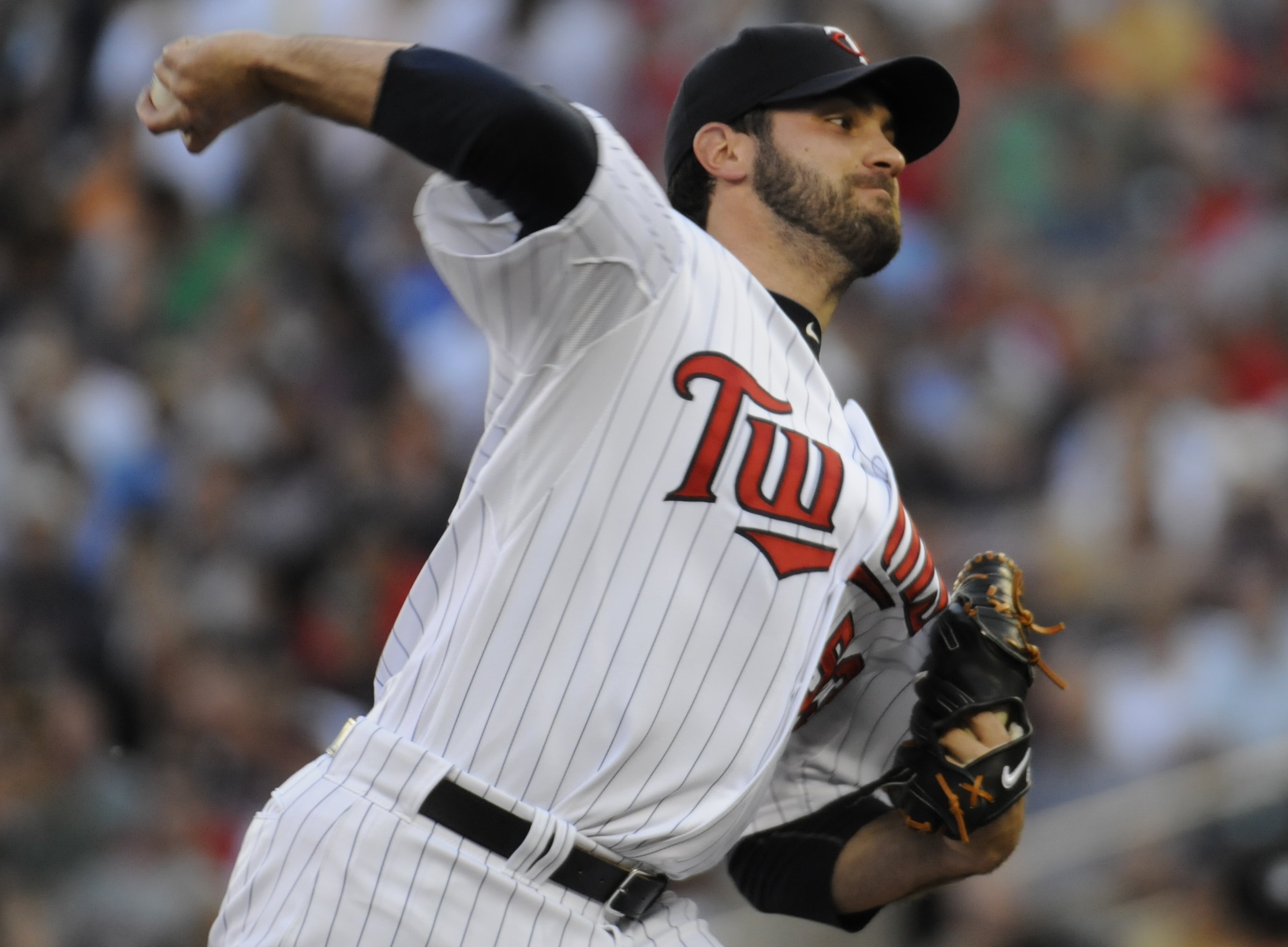 MINNEAPOLIS, MN - MAY 27: Nick Blackburn #53 of the Minnesota Twins pitches in the first inning against the New York Yankees during the game on May 27, 2010 at Target Field in Minneapolis, Minnesota. The Twins defeated the Yankees 8-2. (Photo by Hannah Fo