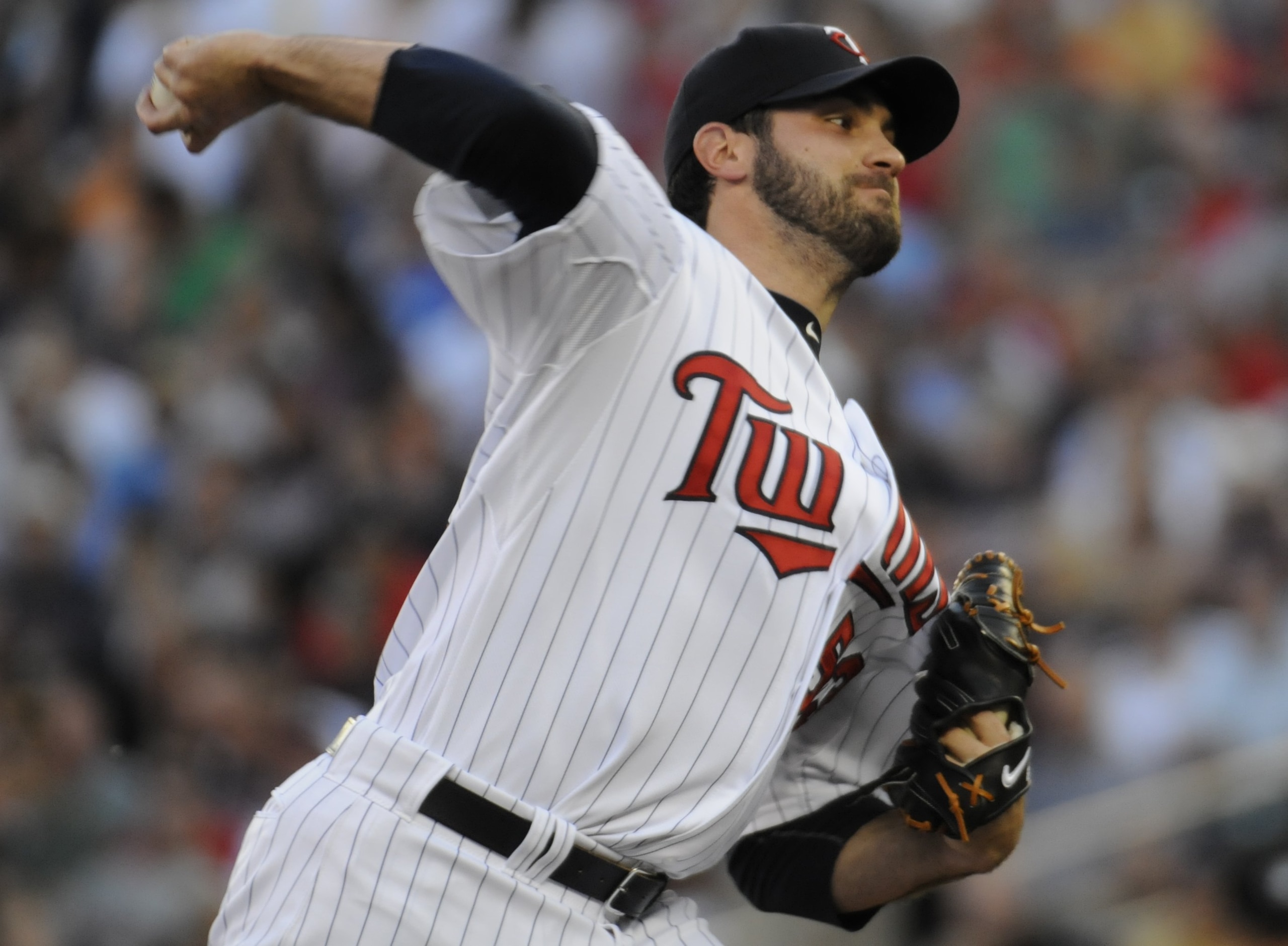 MINNEAPOLIS, MN - MAY 27: Nick Blackburn #53 of the Minnesota Twins pitches in the first inning against the New York Yankees during the game on May 27, 2010 at Target Field in Minneapolis, Minnesota. The Twins defeated the Yankees 8-2. (Photo by Hannah Fo