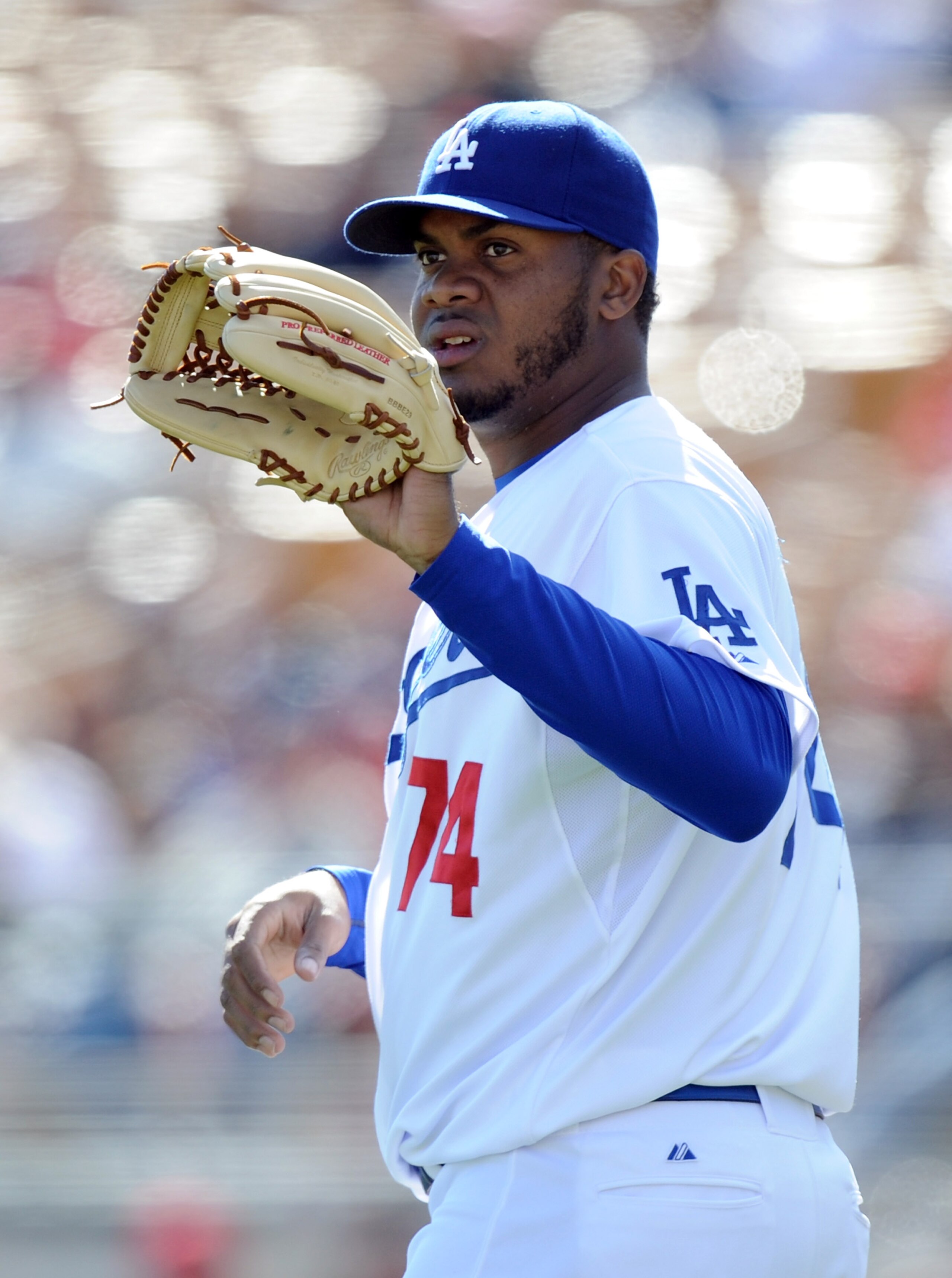 PHOENIX, AZ - FEBRUARY 27:  Kenley Jansen #74 of the Los Angeles Dodgers on the mound during spring training at Camelback Ranch on February 27, 2011 in Phoenix, Arizona.  (Photo by Harry How/Getty Images)