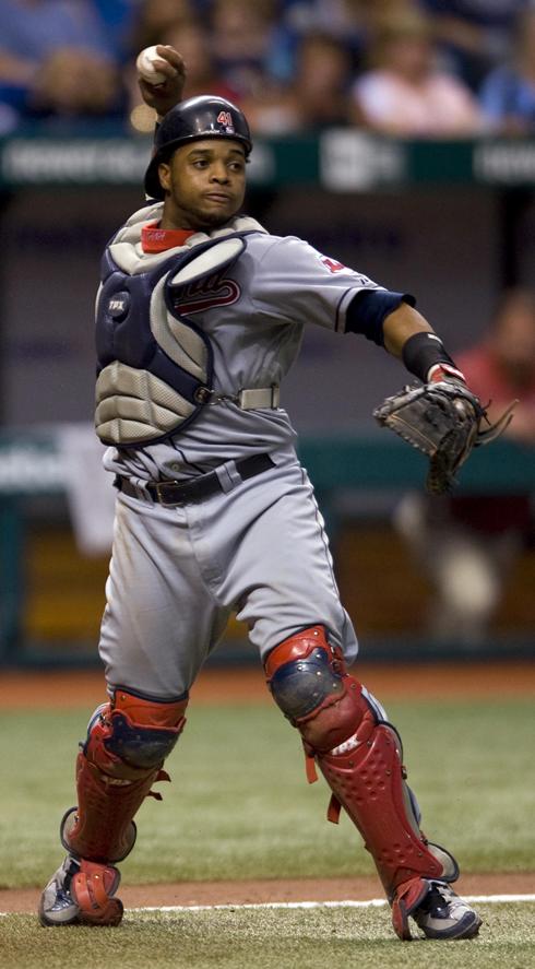Cleveland Indians catcher Carlos Santana is the first 2010 Topps