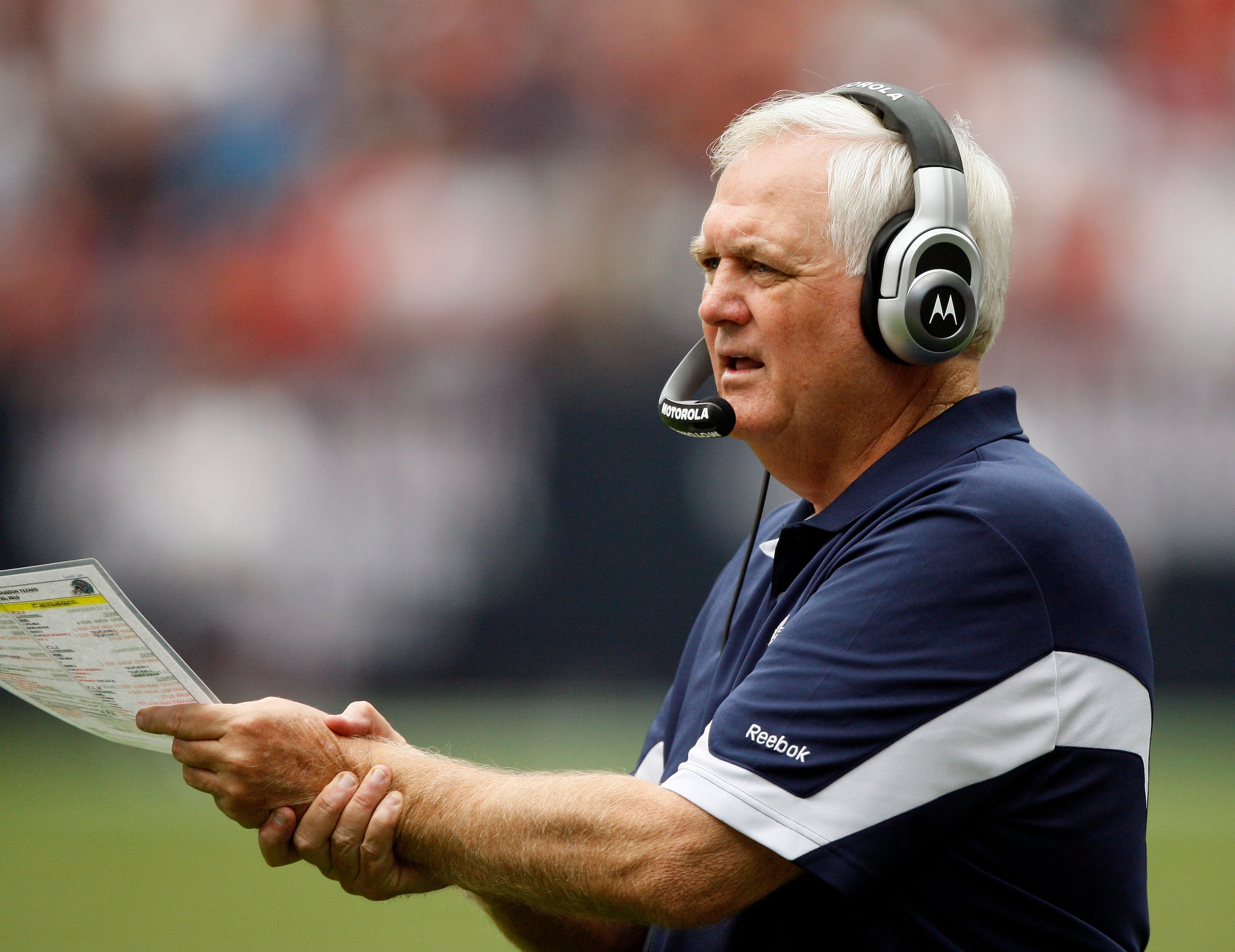 HOUSTON - SEPTEMBER 26:  Head coach Wade Phillips of the Dallas Cowboys looks on from the sideline during a football game against the Houston Texans  at Reliant Stadium on September 26, 2010 in Houston, Texas.  (Photo by Bob Levey/Getty Images)
