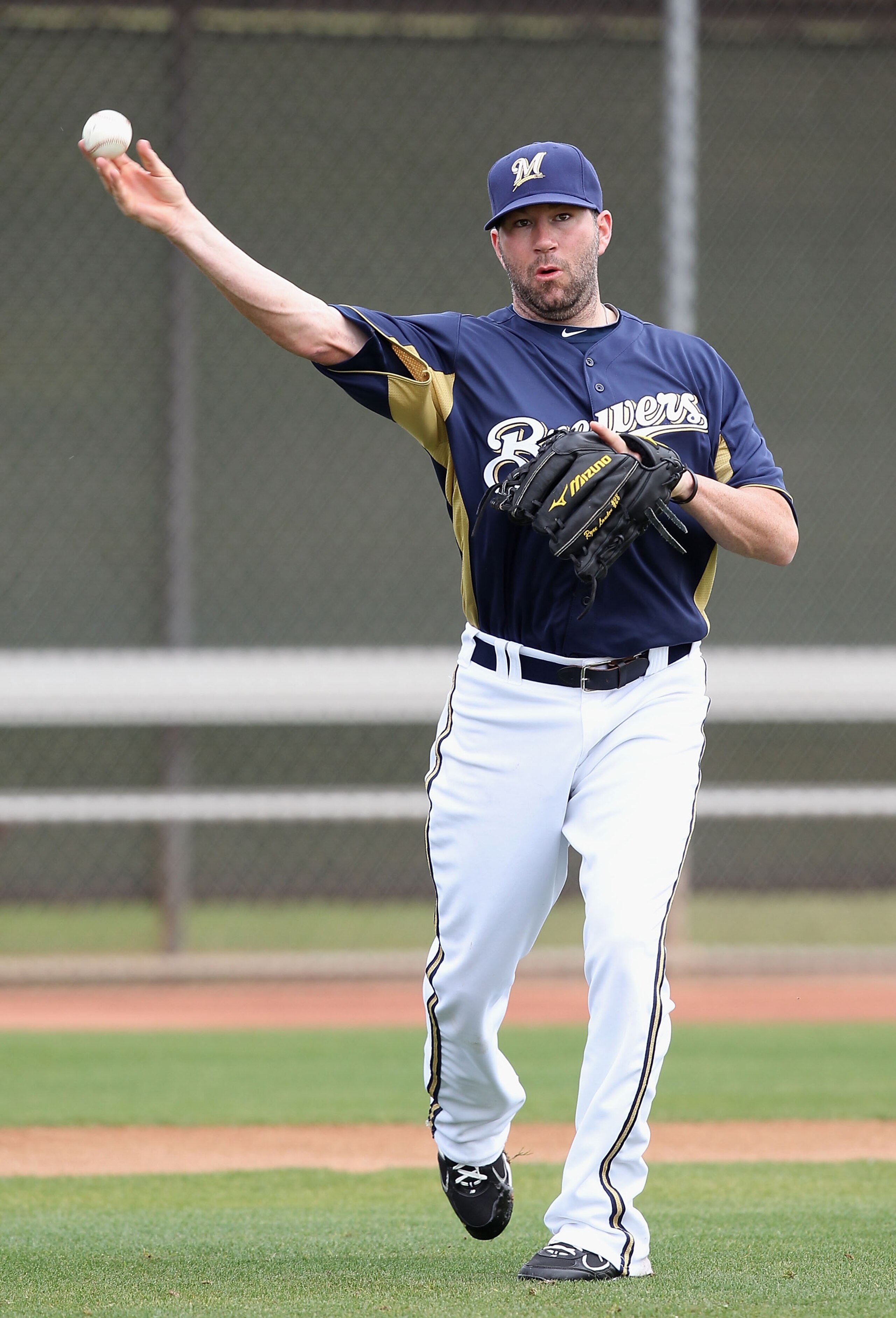 PHOENIX, AZ - FEBRUARY 18: Pitcher Shaun Marcum #18 of the Milwaukee Brewers participates in fielding drills during a MLB spring training practice at Maryvale Baseball Park on February 18, 2011 in Phoenix, Arizona. (Photo by Christian Petersen/Getty Ima PHOENIX, AZ - FEBRUARY 18: Pitcher Shaun Marcum #18 of the Milwaukee Brewers participates in fielding drills during a MLB spring training practice at Maryvale Baseball Park on February 18, 2011 in Phoenix, Arizona. (Photo by Christian Petersen/Getty Ima