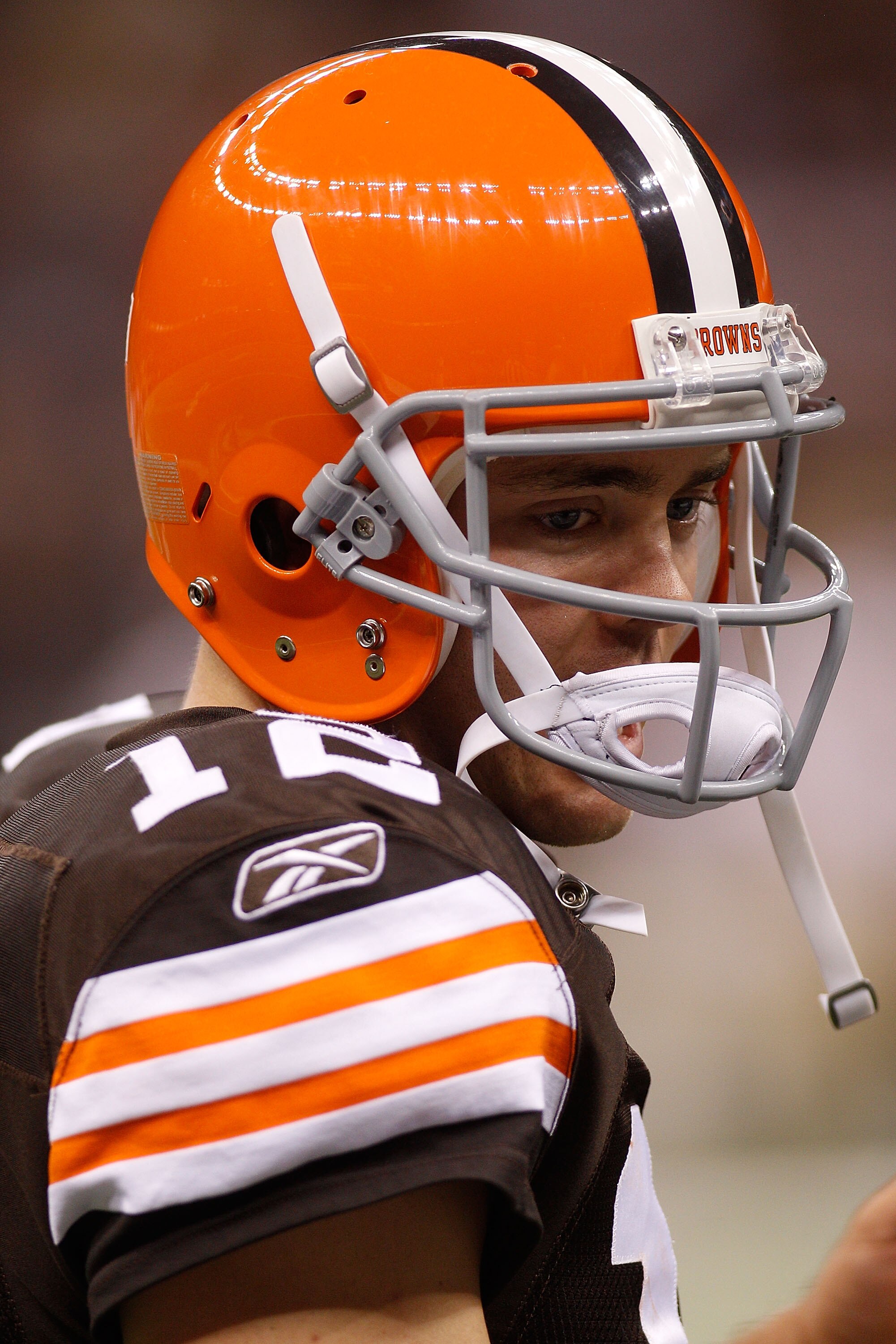 NEW ORLEANS - OCTOBER 24:  Colt McCoy #12 of the Cleveland Browns in action against the New Orleans Saints at the Louisiana Superdome on October 24, 2010 in New Orleans, Louisiana.  (Photo by Chris Graythen/Getty Images)