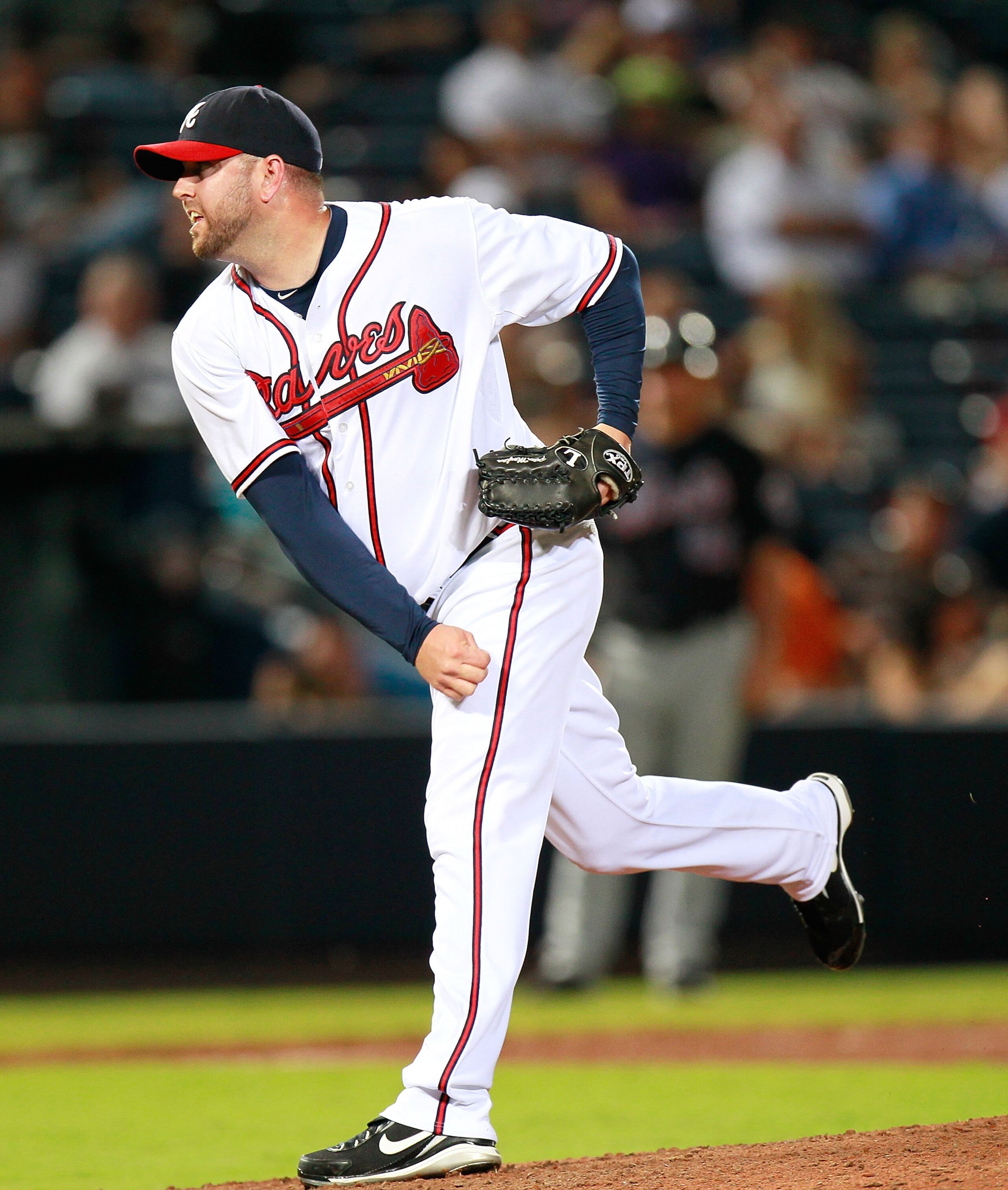 ATLANTA - AUGUST 31:  Pitcher Peter Moylan #58 of the Atlanta Braves against the New York Mets at Turner Field on August 31, 2010 in Atlanta, Georgia.  (Photo by Kevin C. Cox/Getty Images)