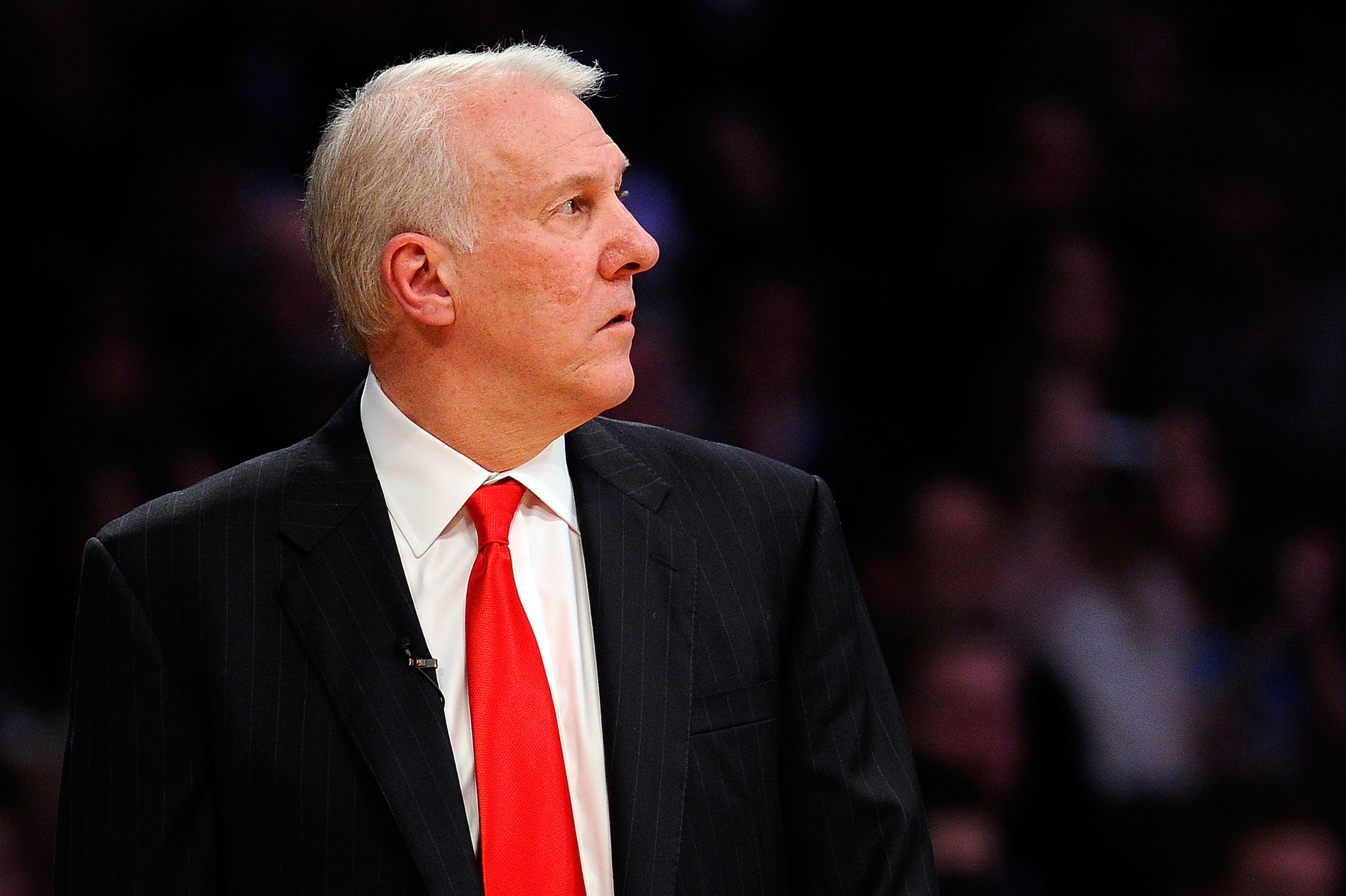 LOS ANGELES, CA - FEBRUARY 20:  Head coach Gregg Popovich of the Western Conference looks on in the 2011 NBA All-Star Game at Staples Center on February 20, 2011 in Los Angeles, California. NOTE TO USER: User expressly acknowledges and agrees that, by dow