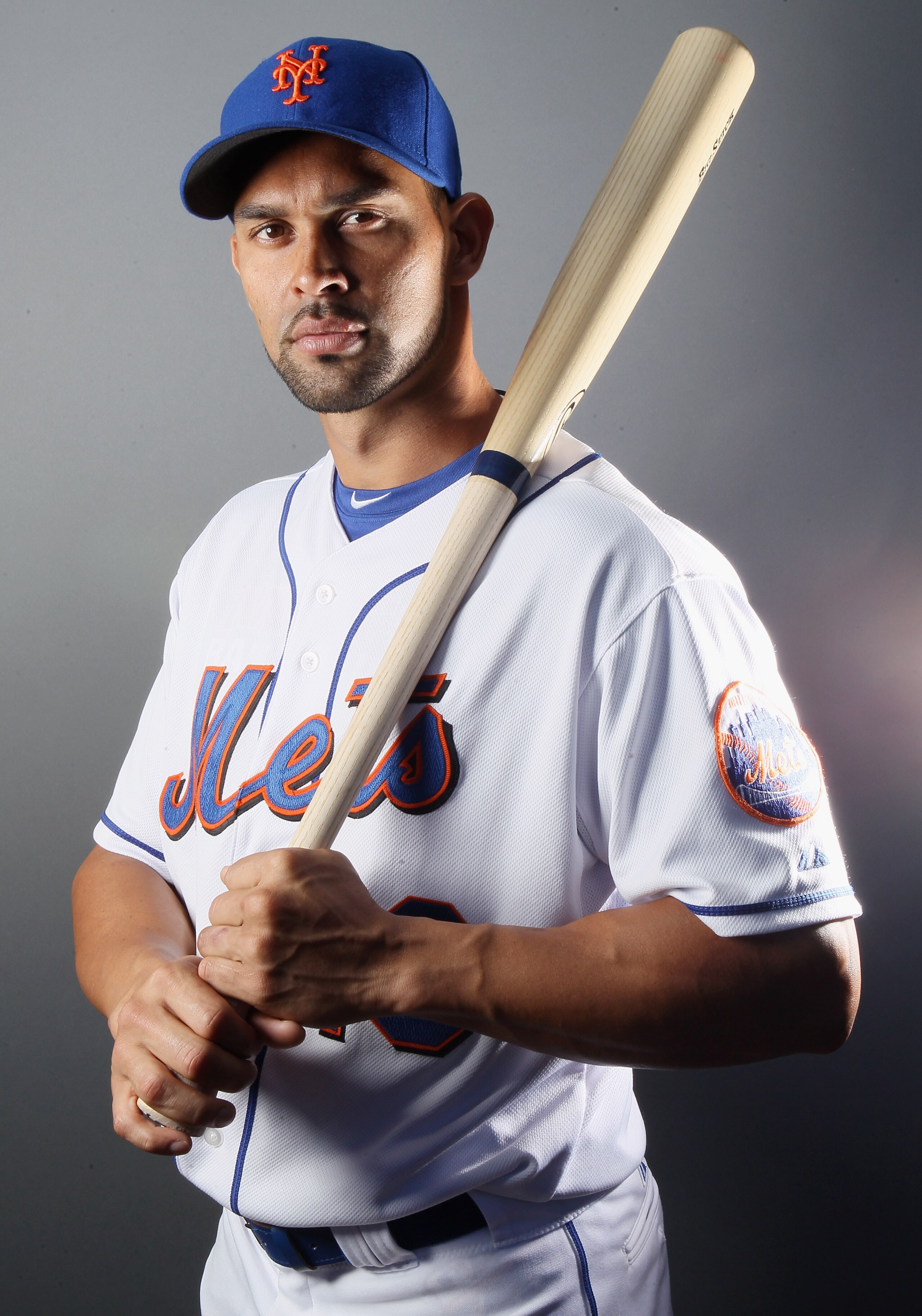 PORT ST. LUCIE, FL - FEBRUARY 24:  RY 24:  Angel Pagan #16 of the New York Mets poses for a portrait during the New York Mets Photo Day on February 24, 2011 at Digital Domain Park in Port St. Lucie, Florida.  (Photo by Elsa/Getty Images)